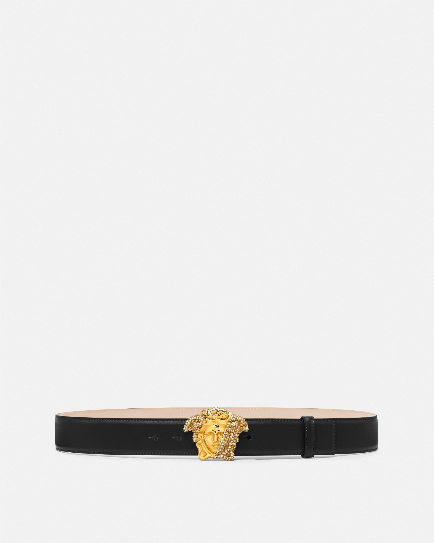 La Medusa Embellished Leather Belt 4 cm