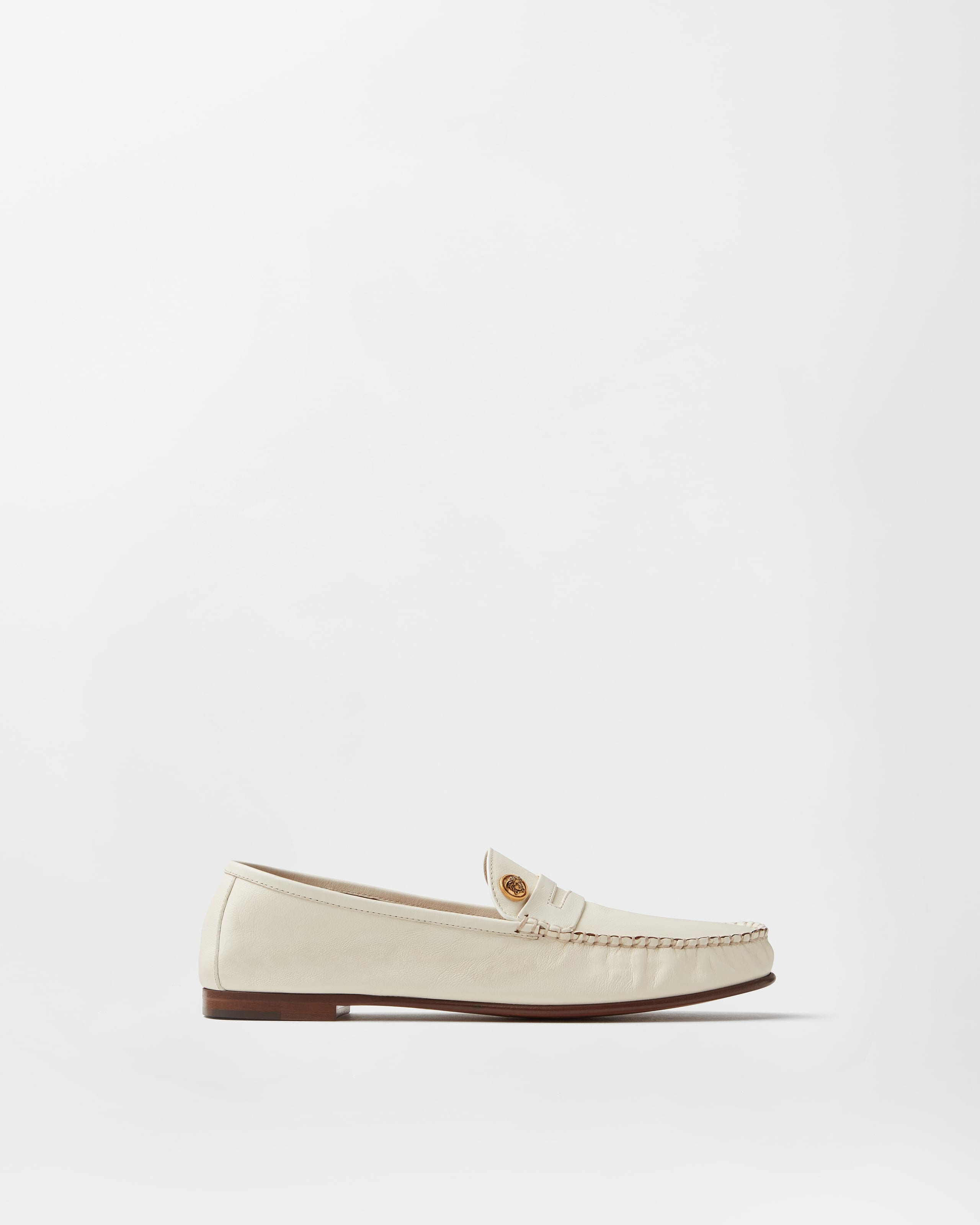 Versace Guanto Leather Loafers In Multi