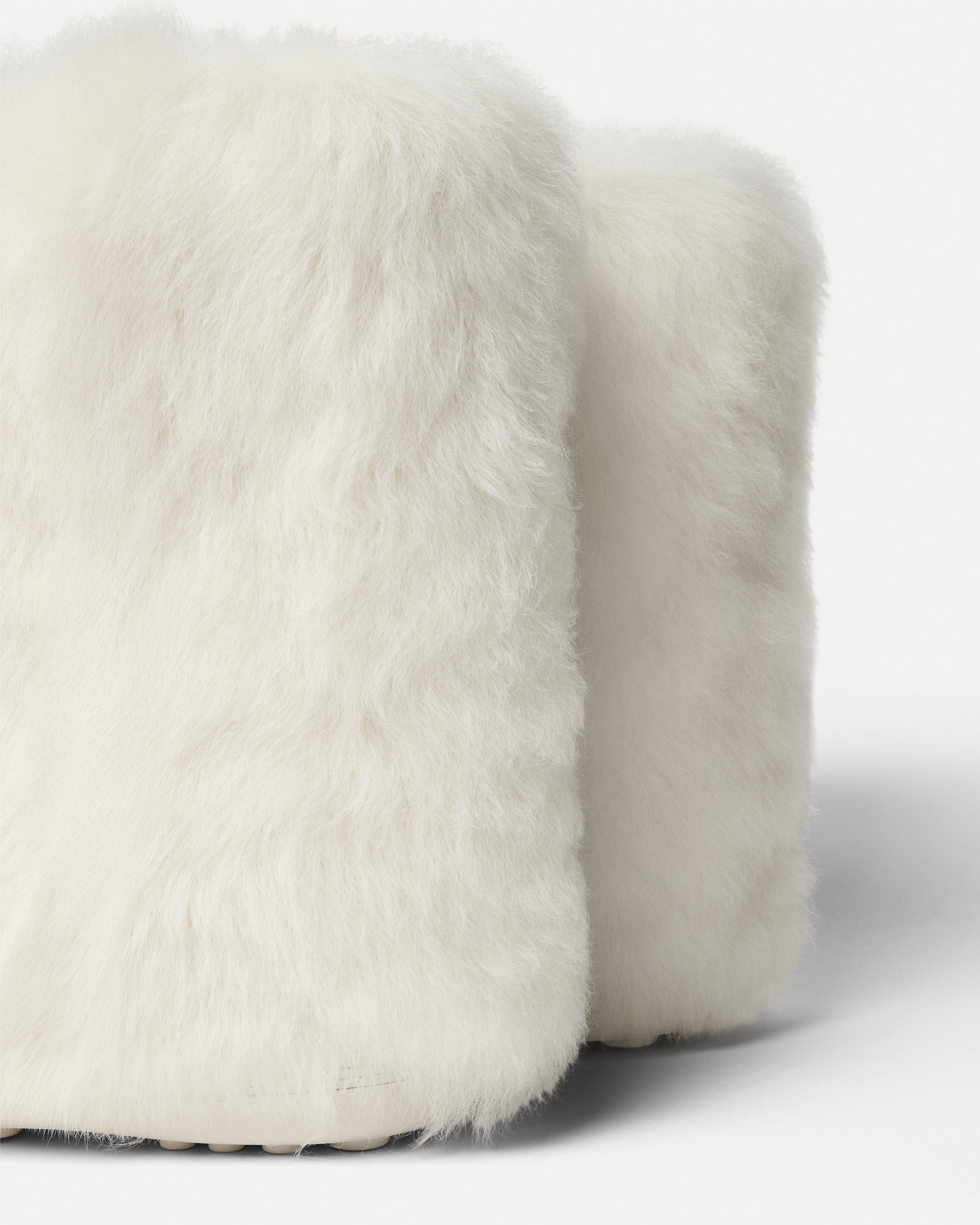 Gianni Ribbon Shearling Boots White | VERSACE US