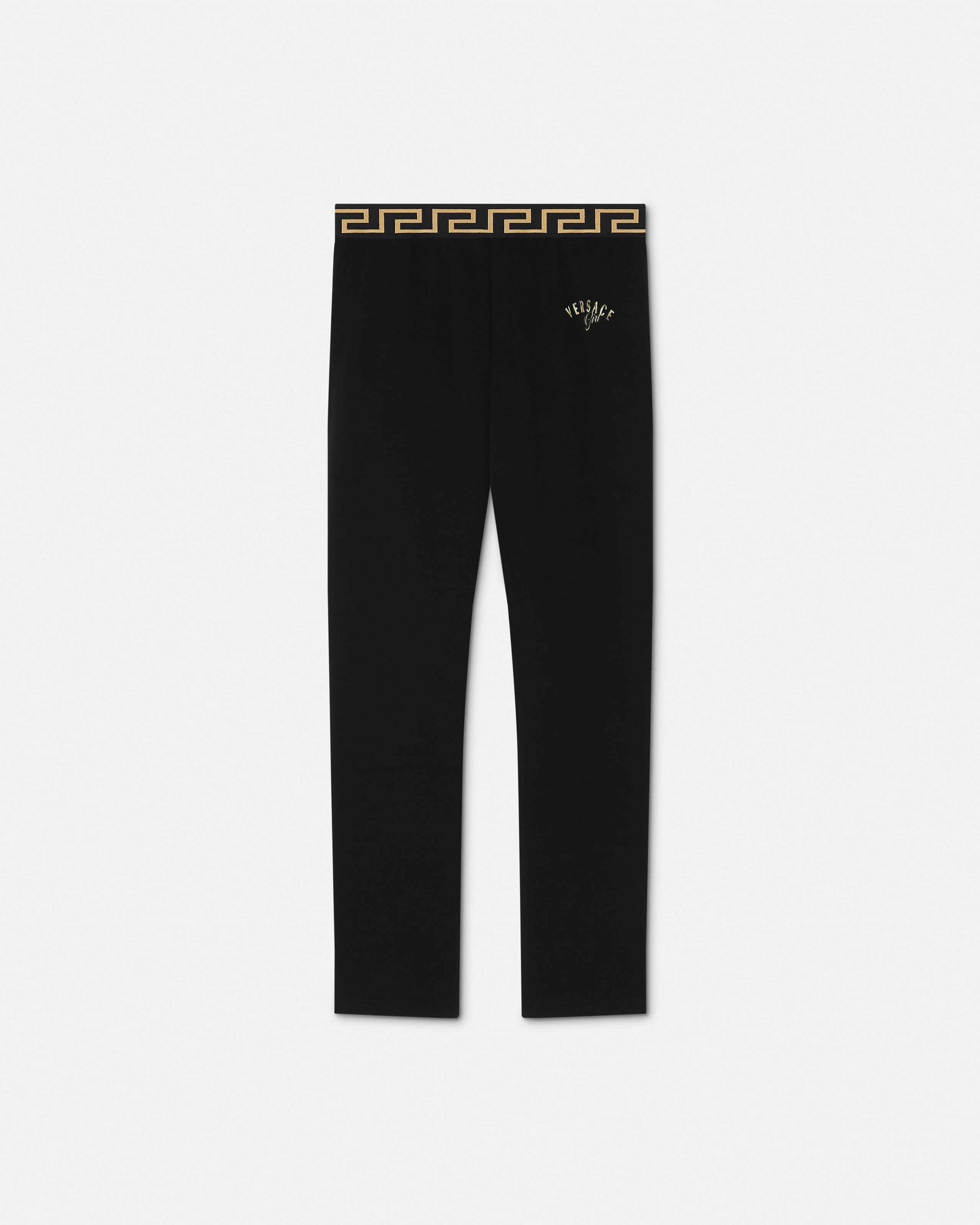 Versace Legging En Jersey Coton Stretch Imprimé Kids In Black