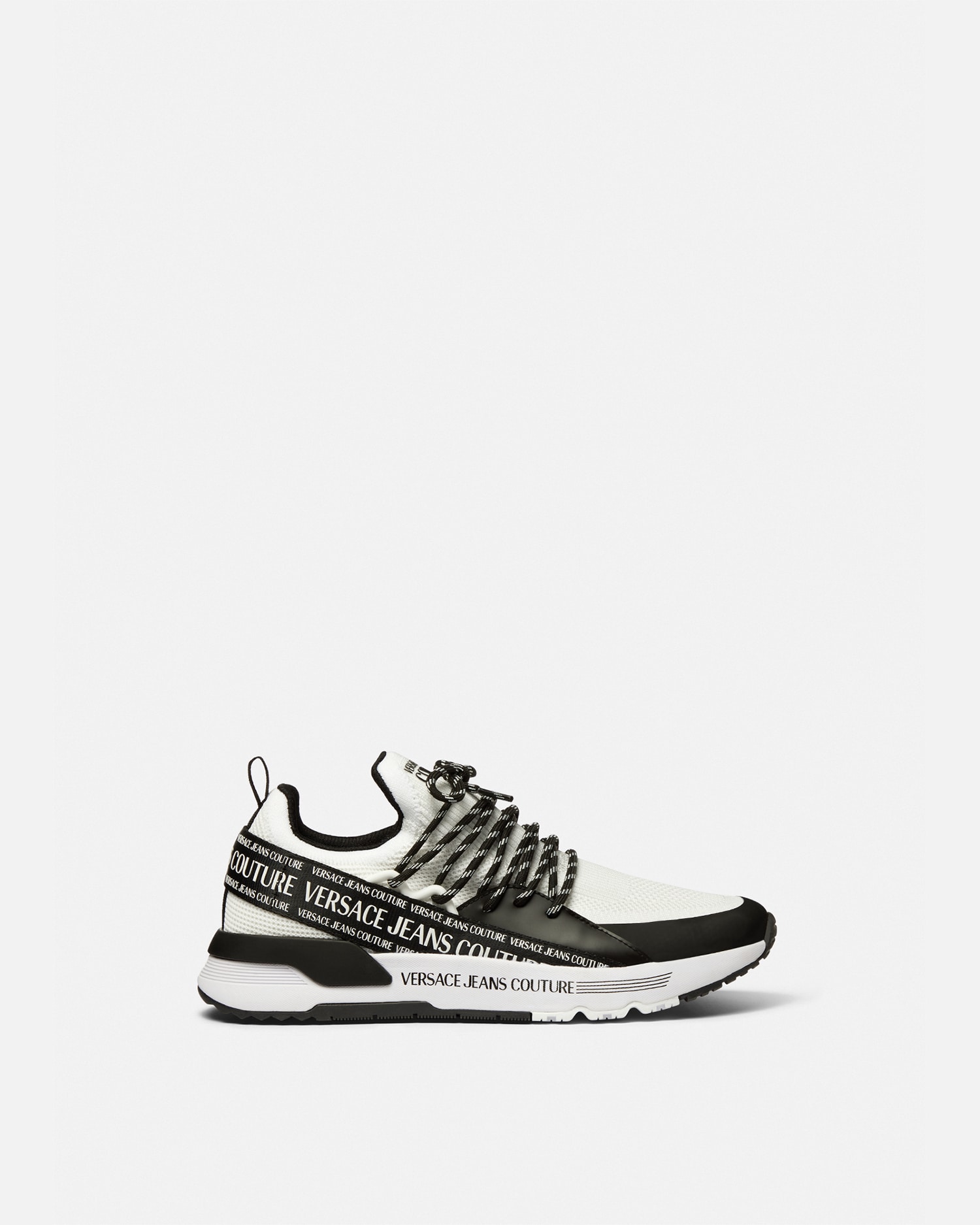Dynamic Logo Sneakers Black,Print | VERSACE US