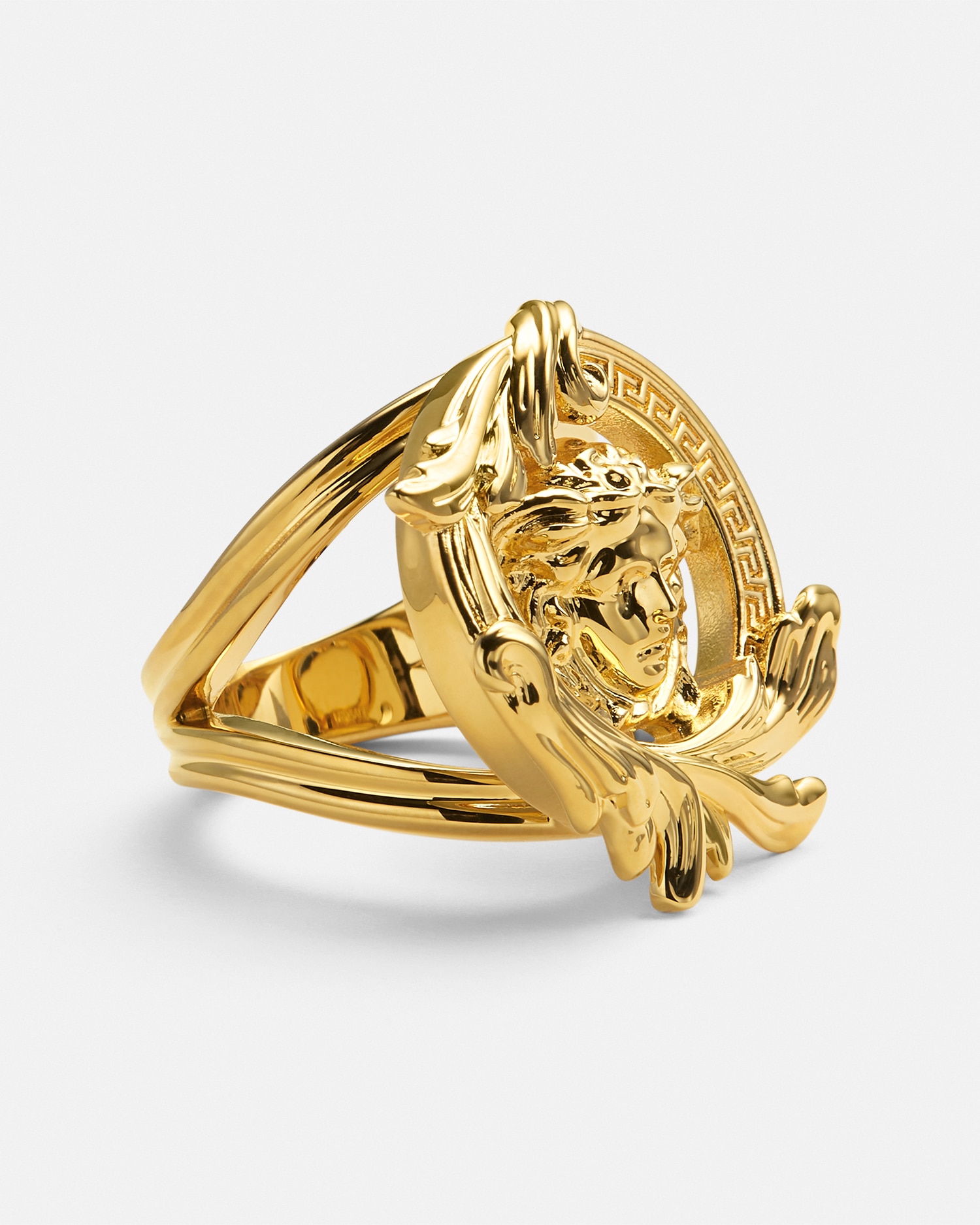Versace Bague Medusa Barocco In Or Clair