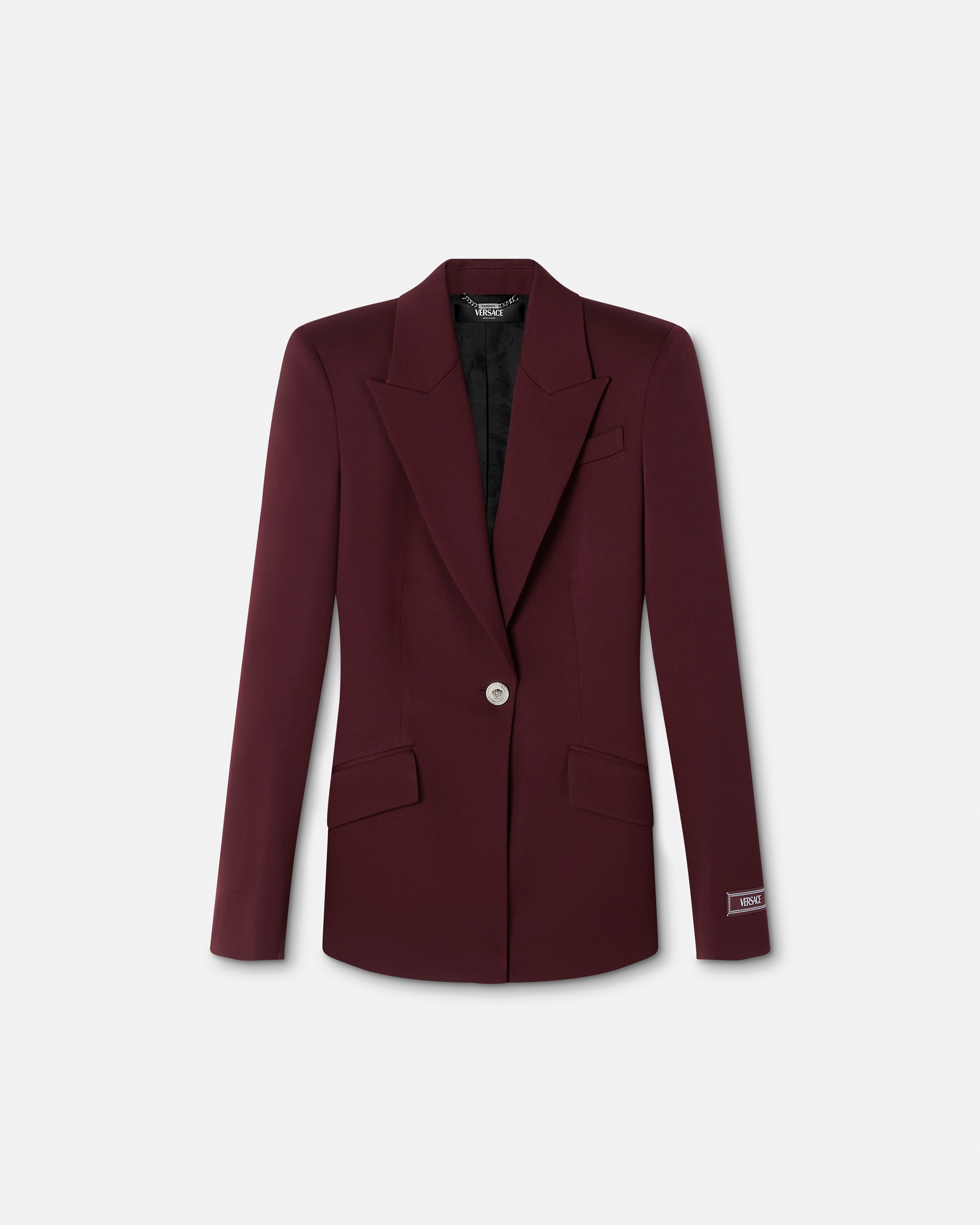 Versace Single-breasted Blazer In Burgundy