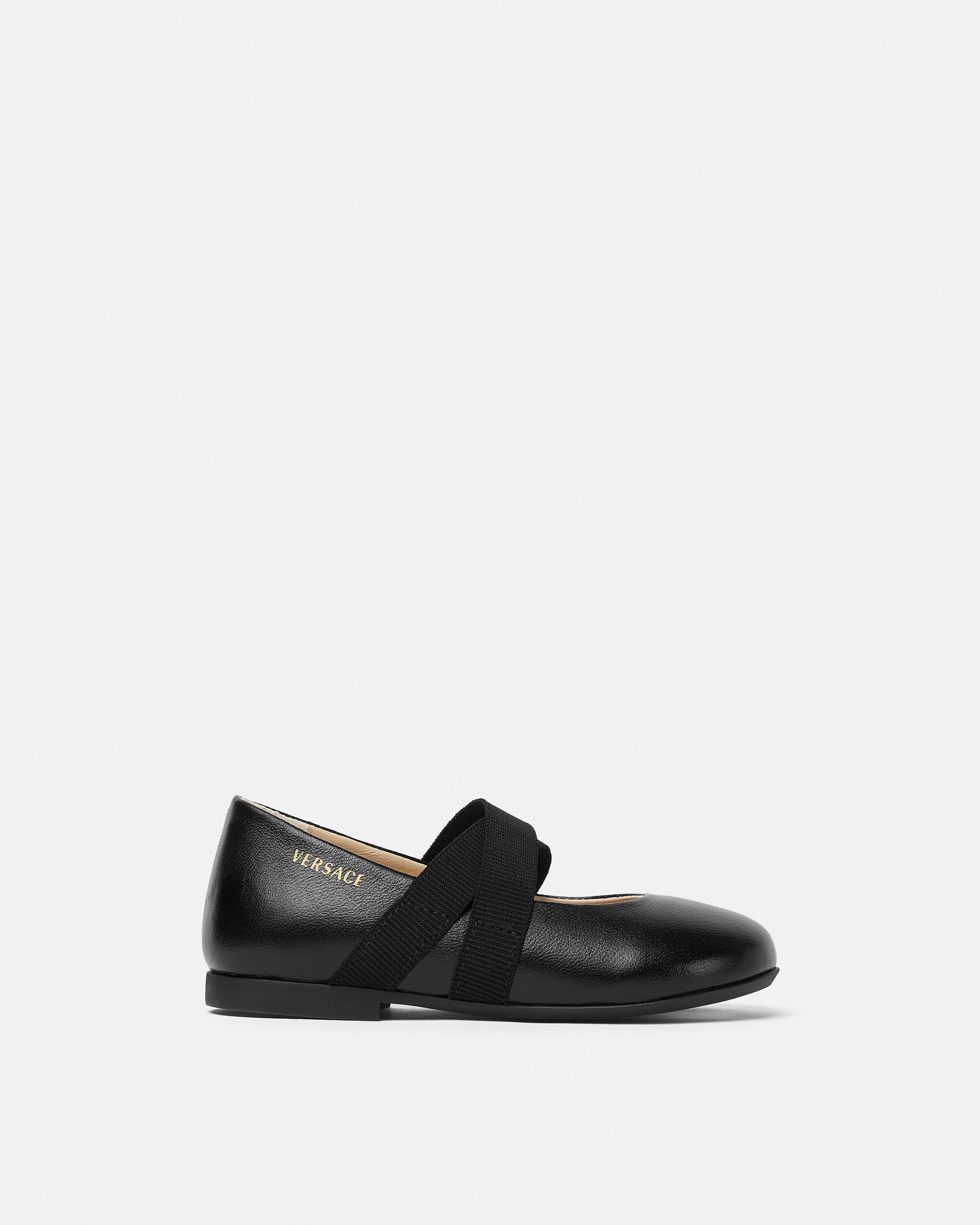 Versace Ballerines En Cuir Baby In Black