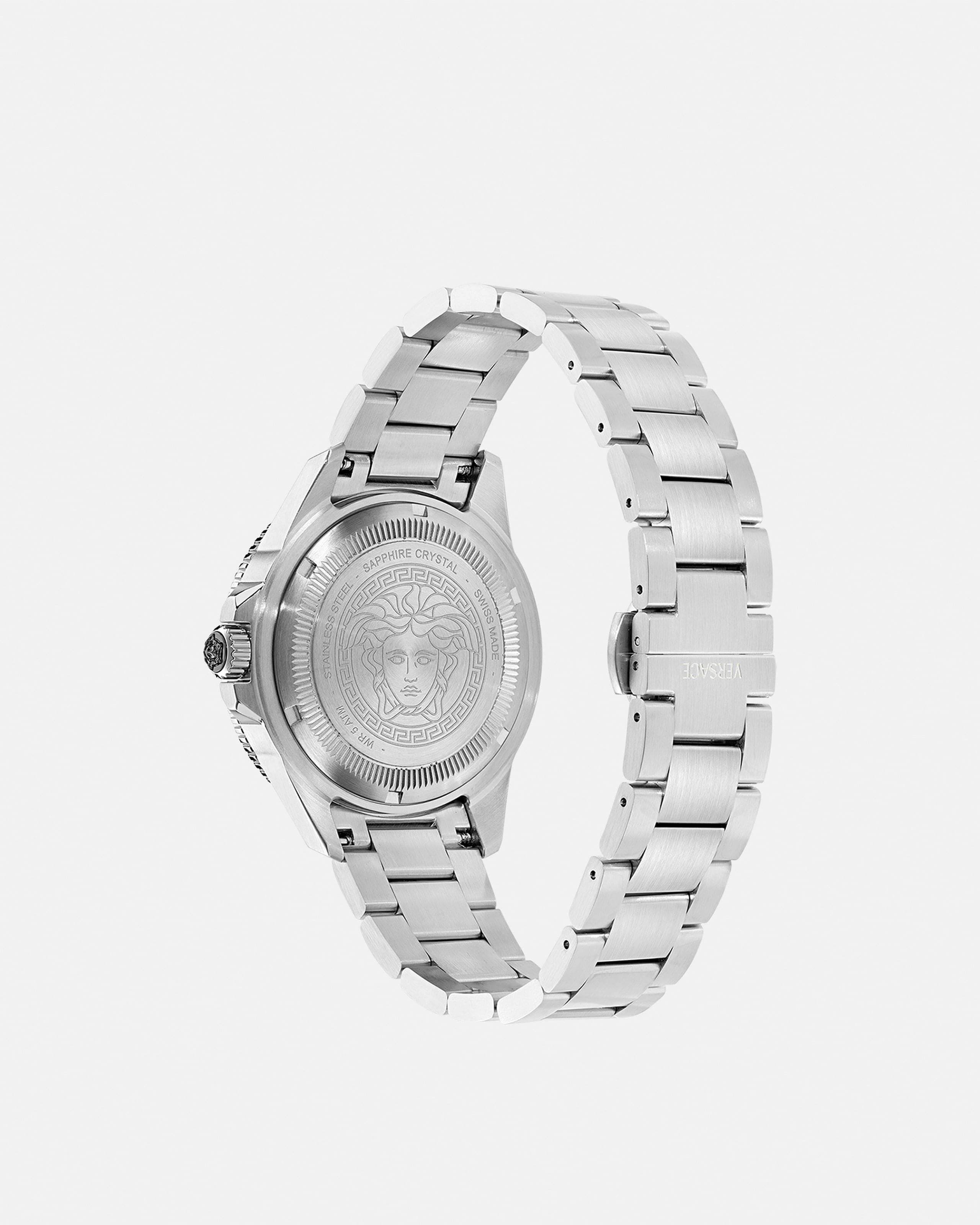 Versace Greca Force Watch In Silver