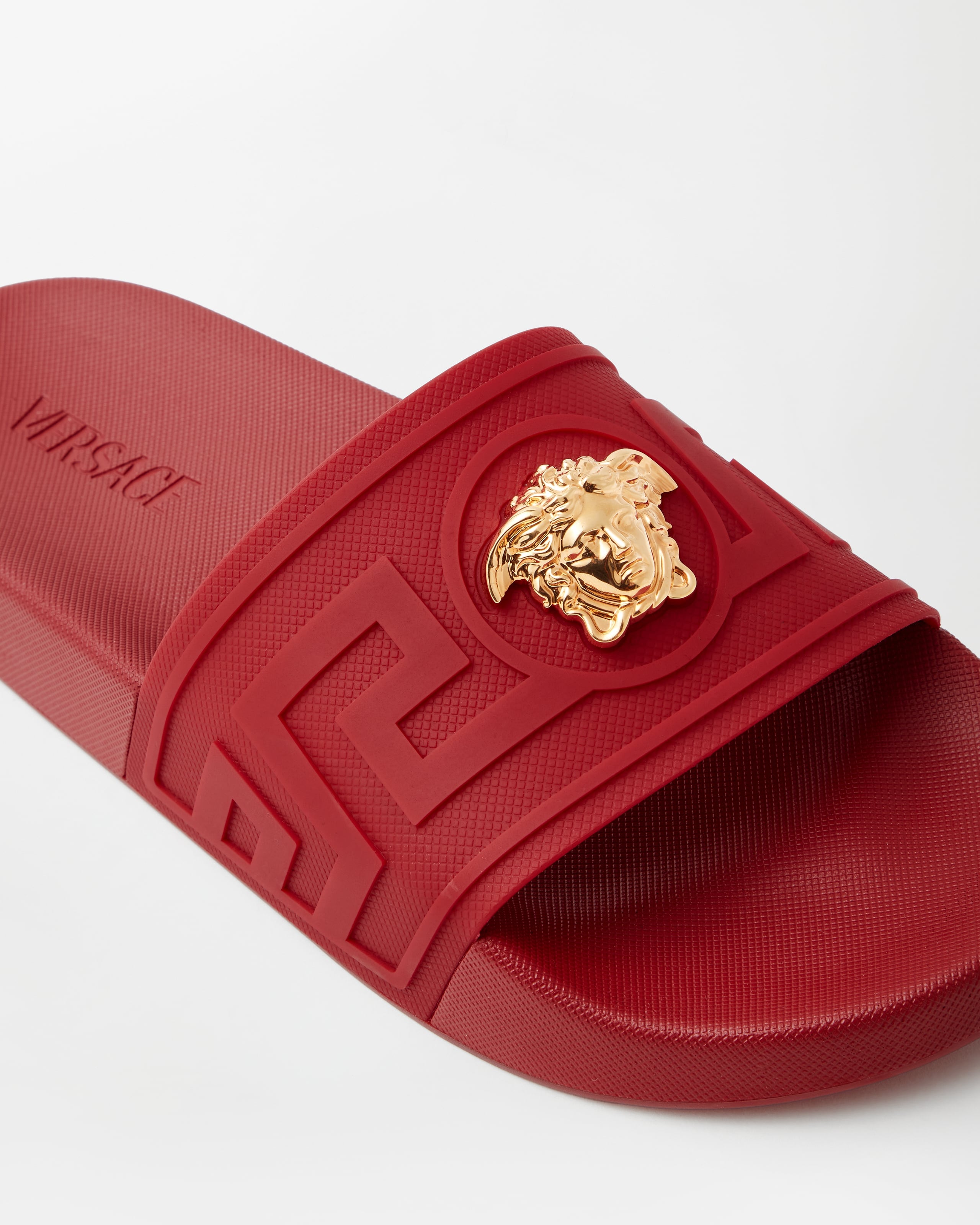 La Medusa Rubber Sliders Blue | VERSACE US