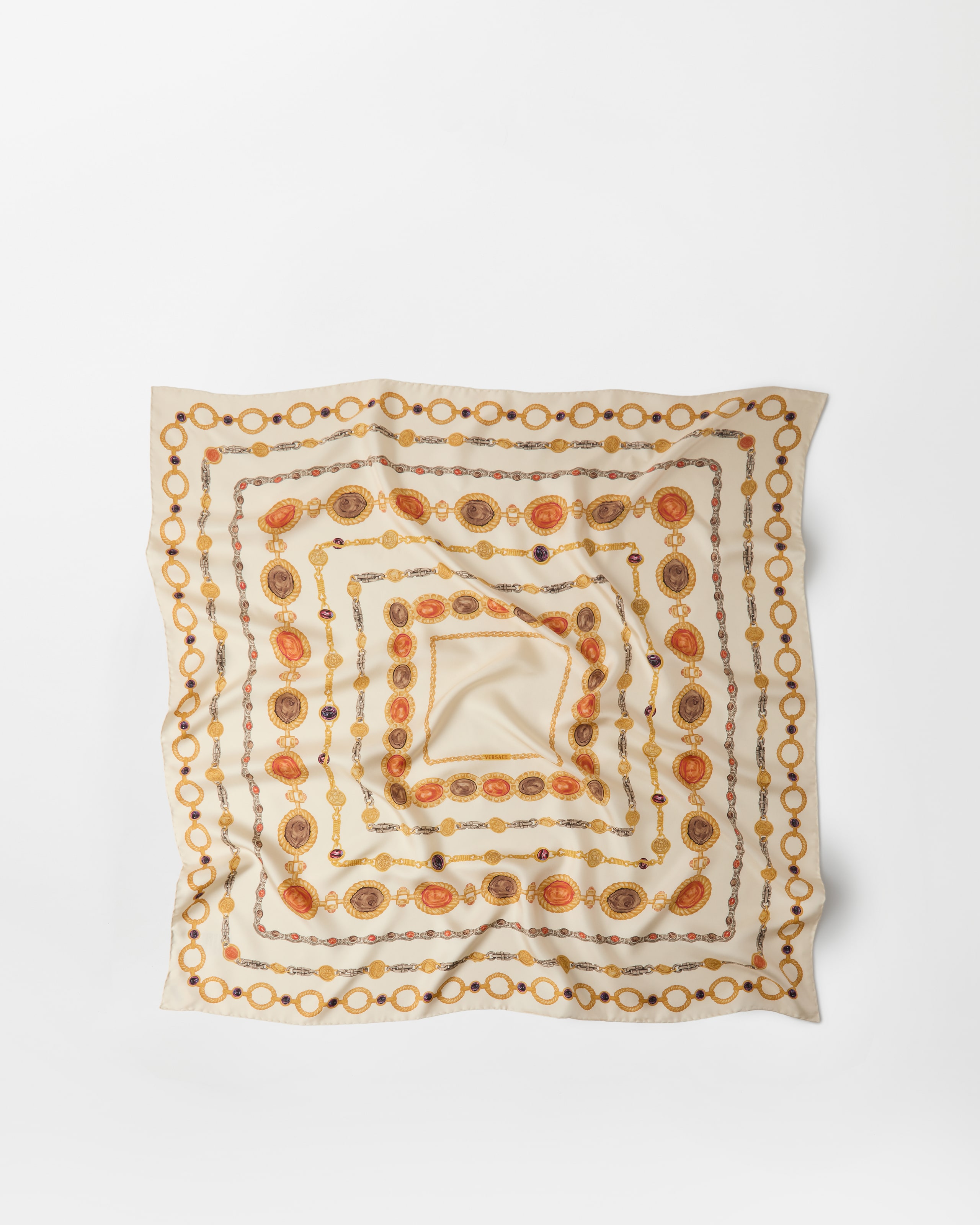 Versace Printed Silk Twill Scarf 90 Cm In Multi