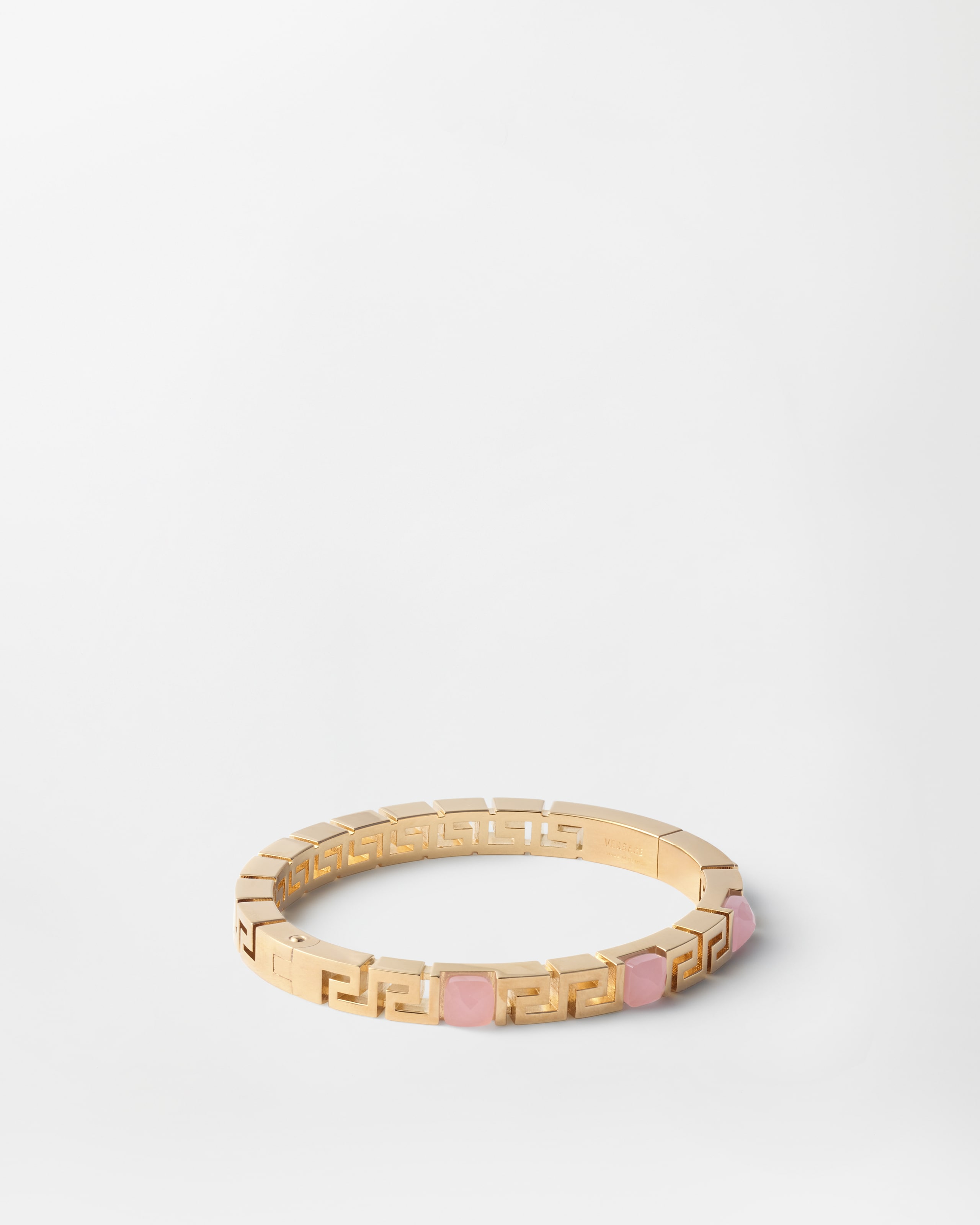 Versace Greca Bracelet In Gold+pink