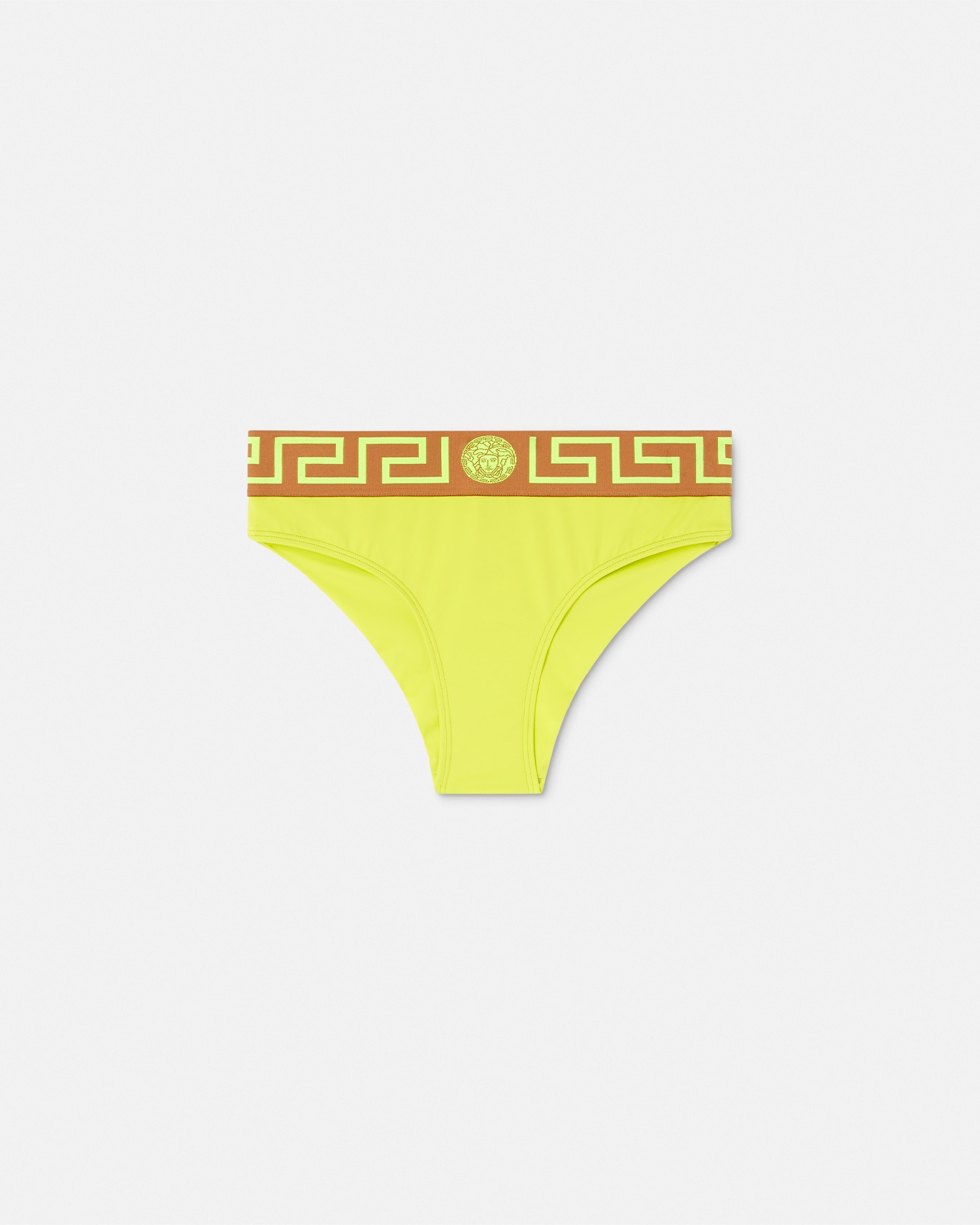 Versace Greca Border Bikini Bottoms In Yellow