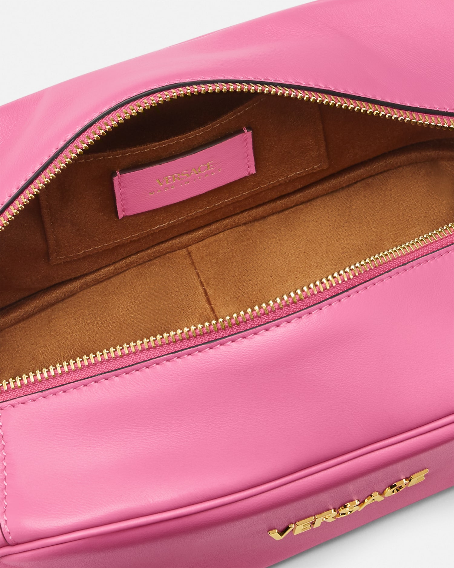 Versace Tag Bowling Bag Blue | VERSACE US