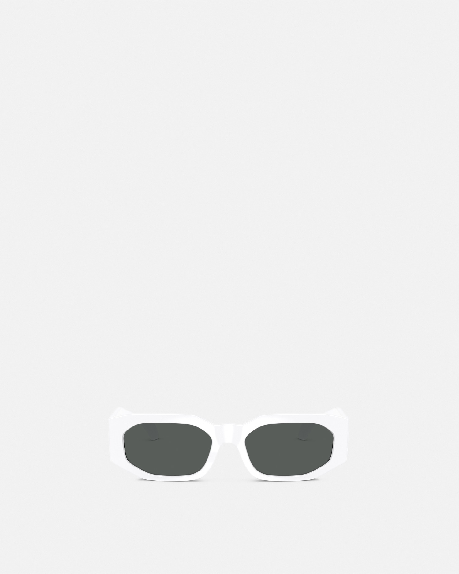 Versace Signature Rectangular Sunglasses In Black+white