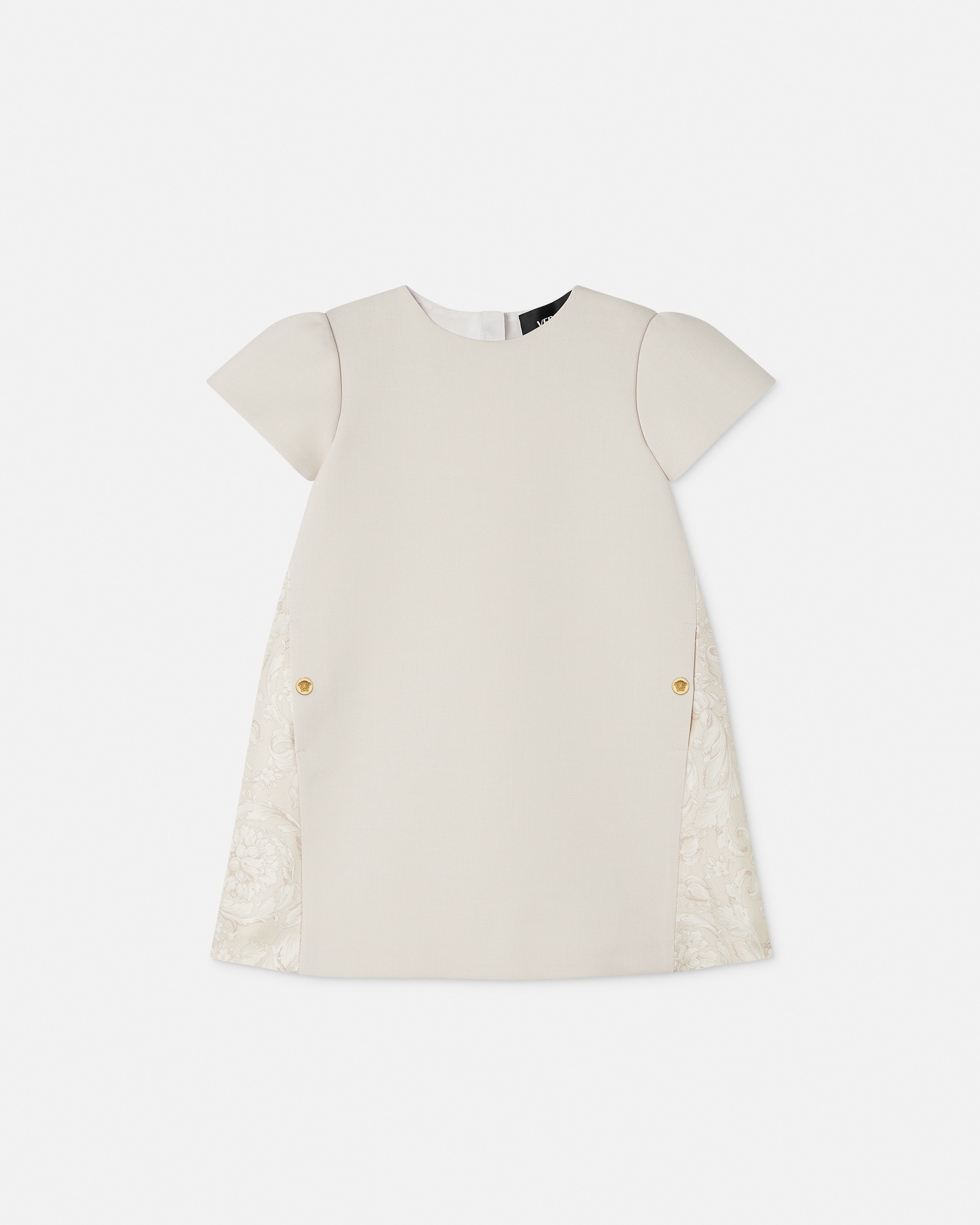 Versace Kids Printed Milano-stitch Dress In Neutral