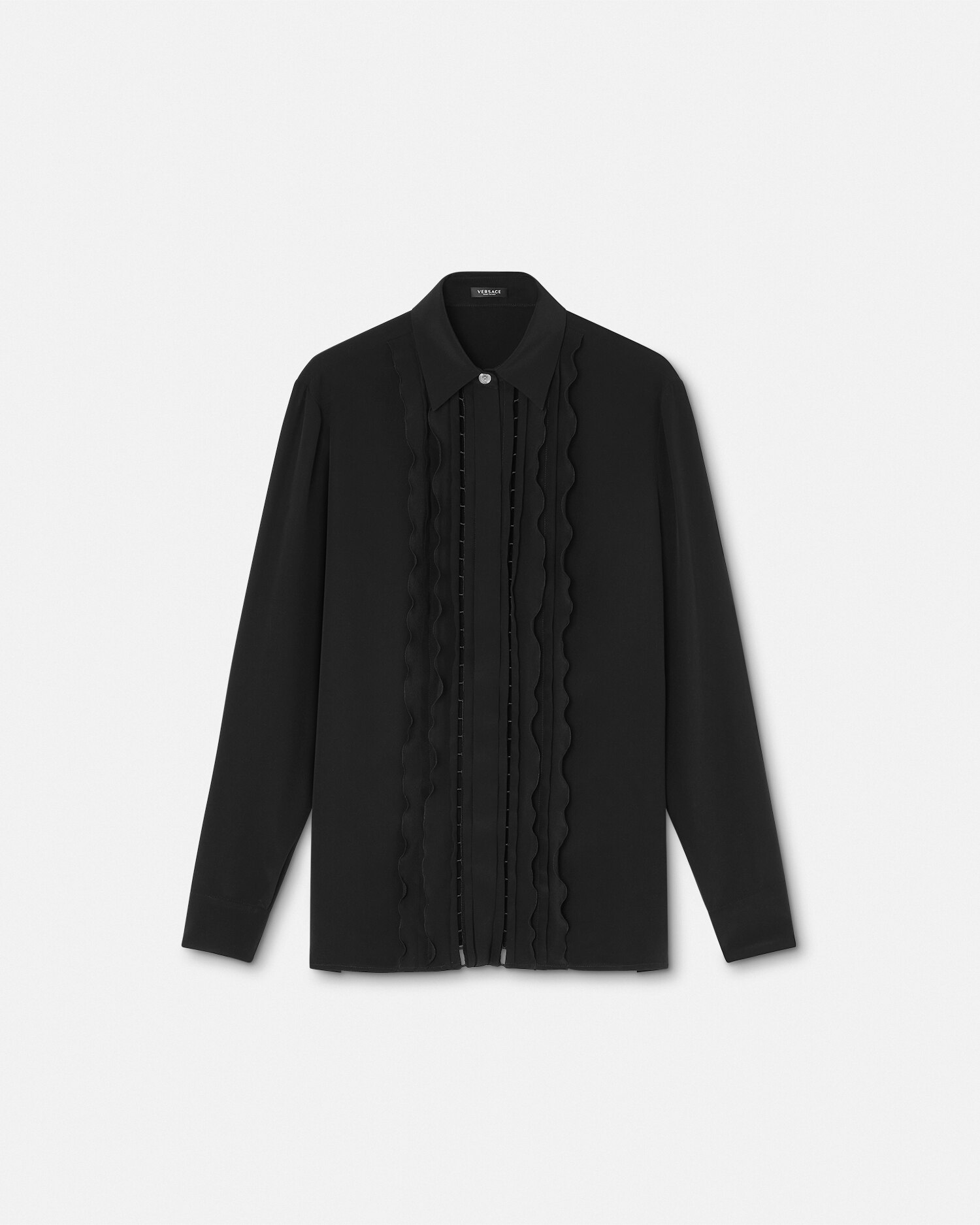 Versace Elegant Crepe Shirt For Women In Black