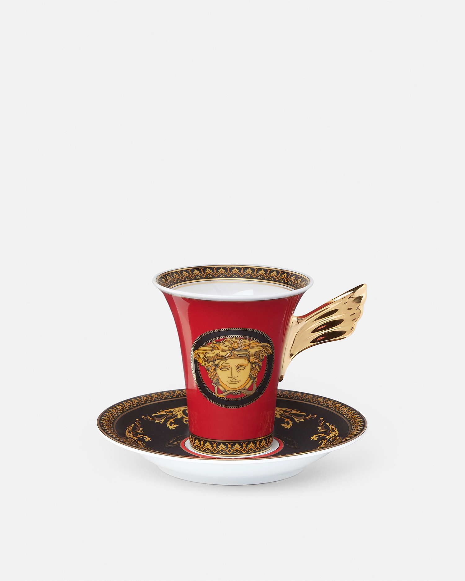 Versace Medusa Coffee Cup & Saucer In Red