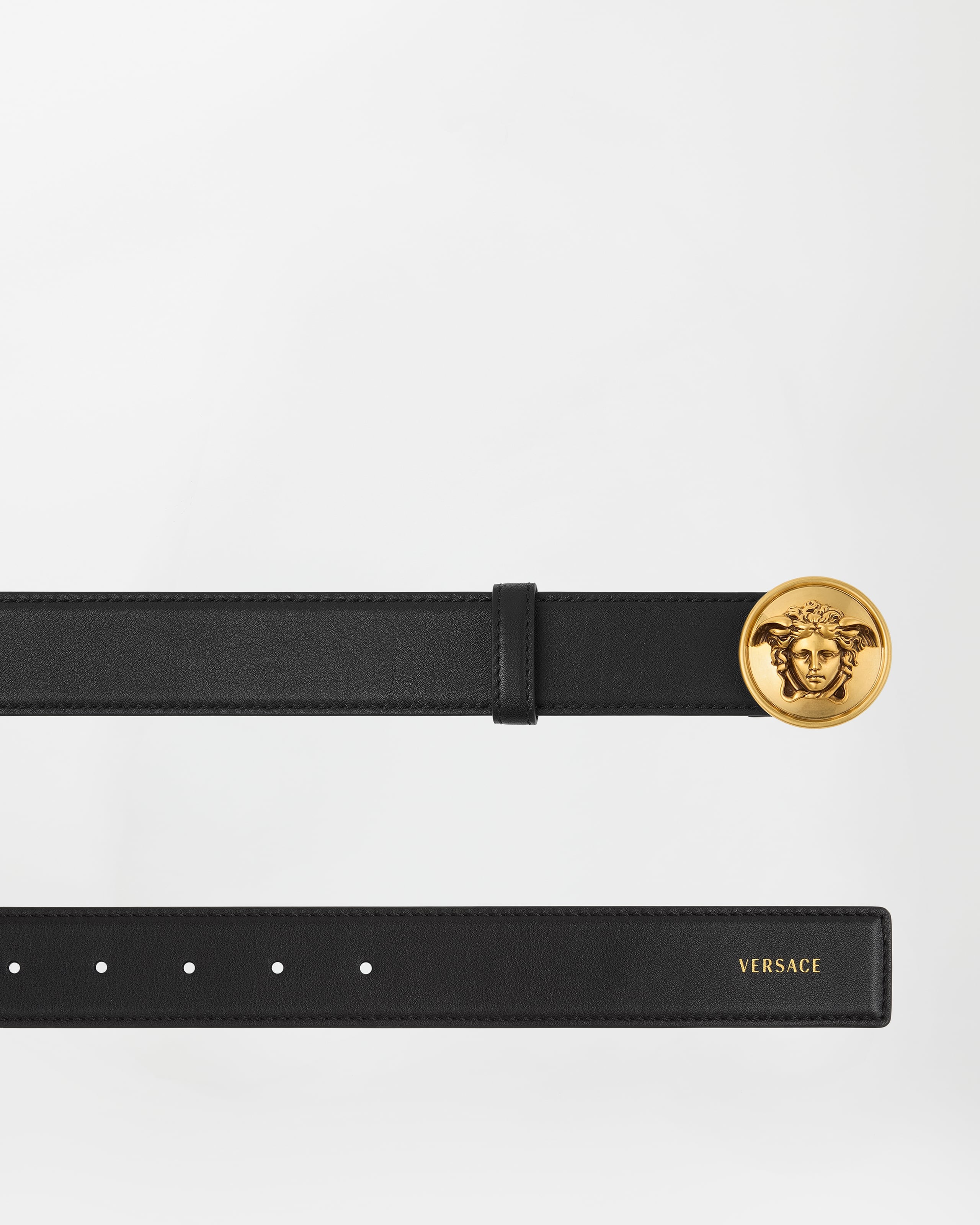 Leather Belt 3.5 cm Black | VERSACE IN
