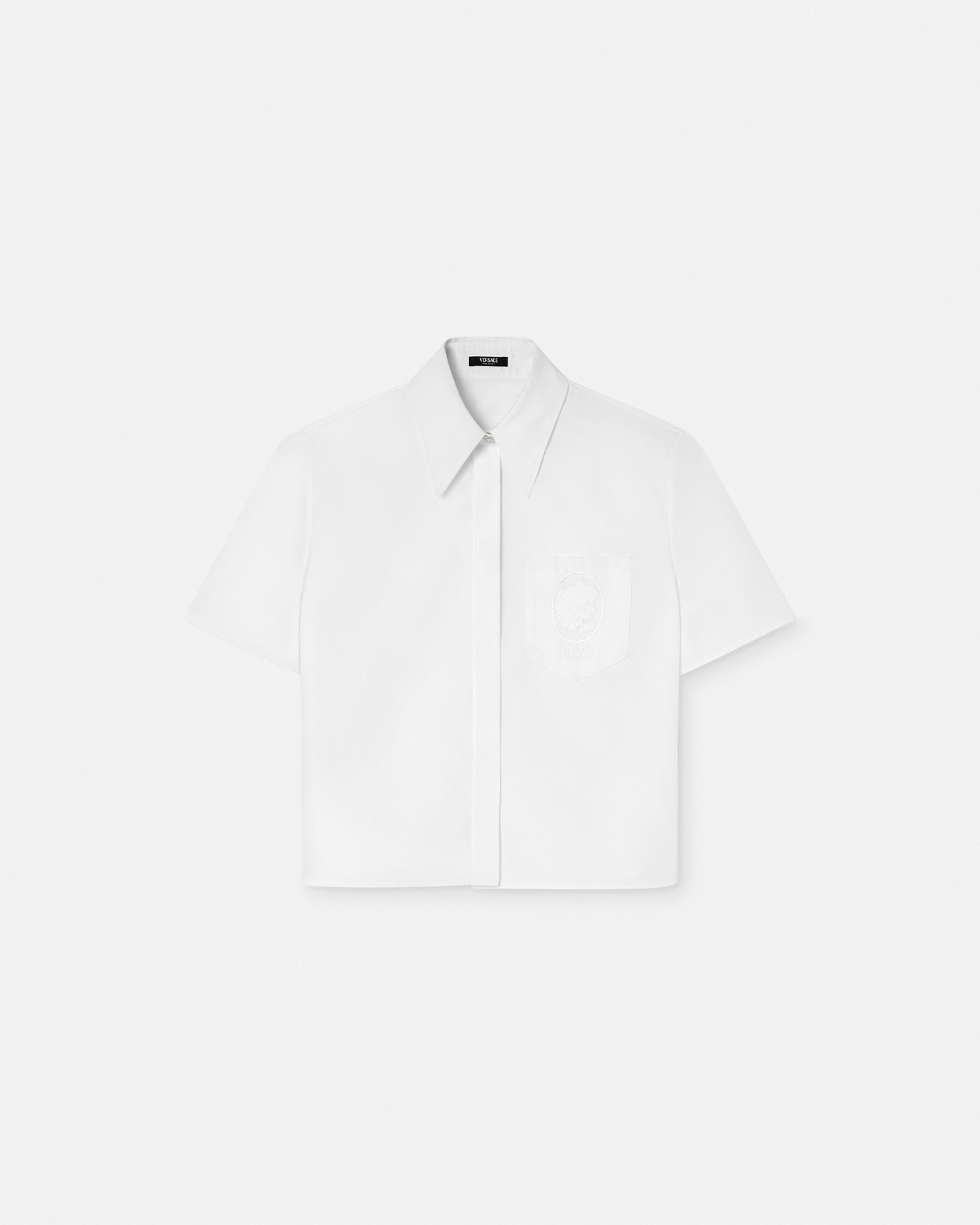 Versace Embroidered Cameo Logo Top In White