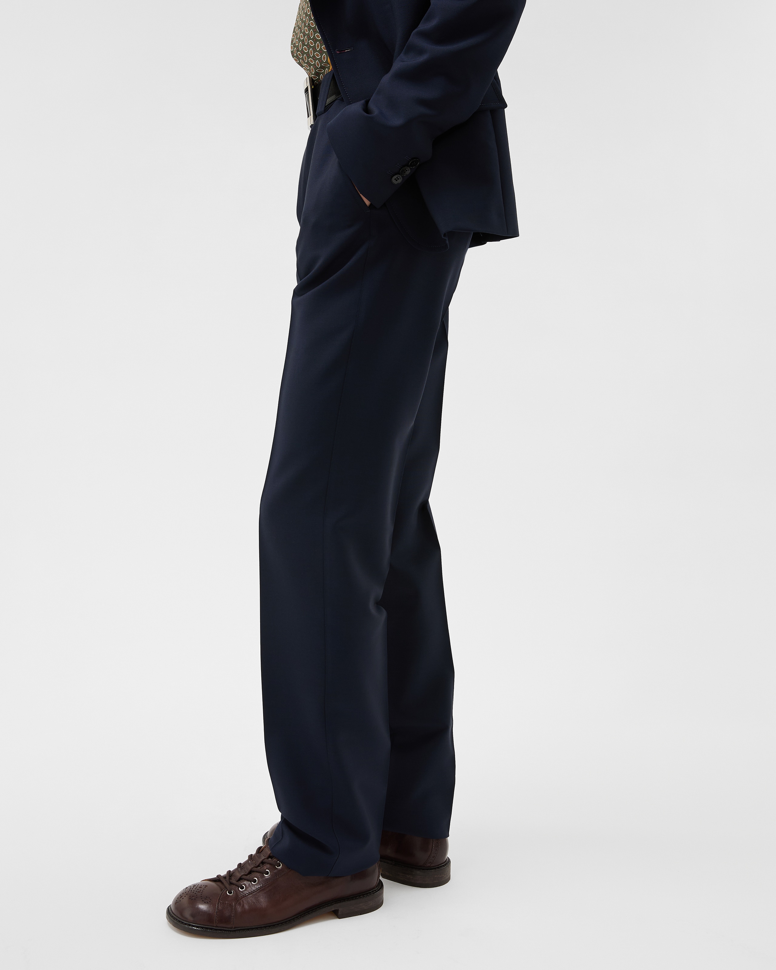 Wool-Mohair Slim Formal Pants Blue | VERSACE US