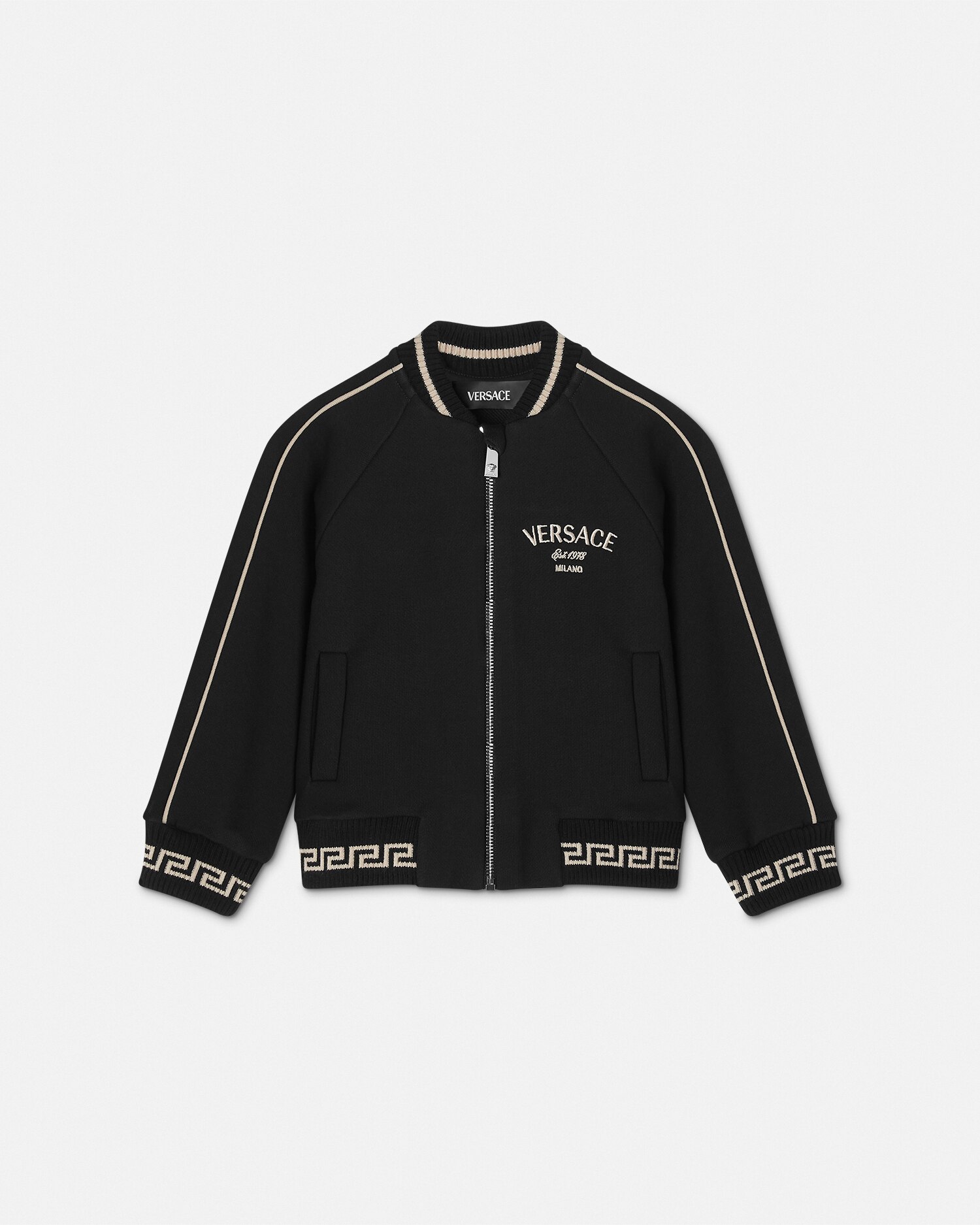 Versace Milano Stamp Kids Sweatshirt In Noir