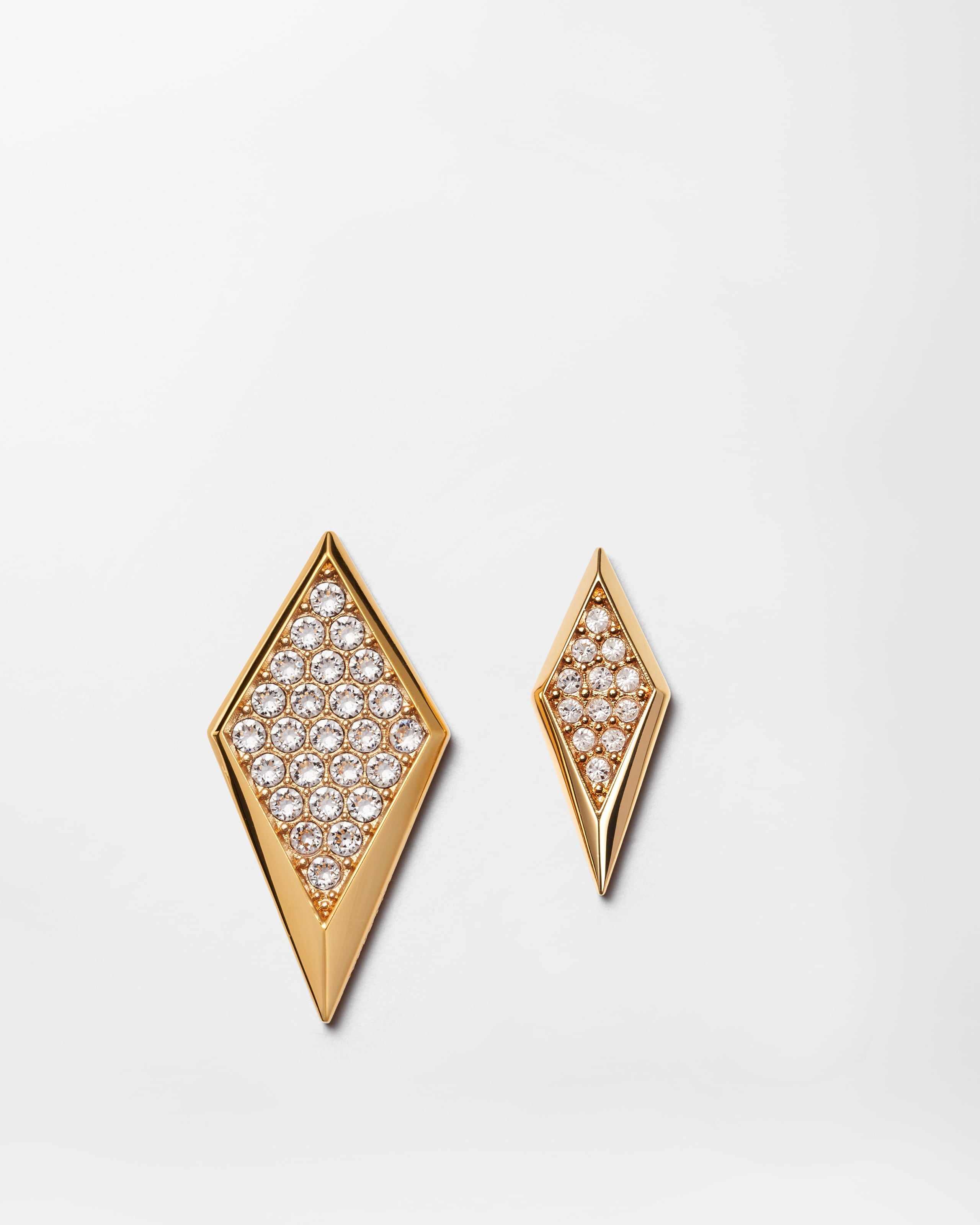 Versace Blade Crystal Earrings In Gold