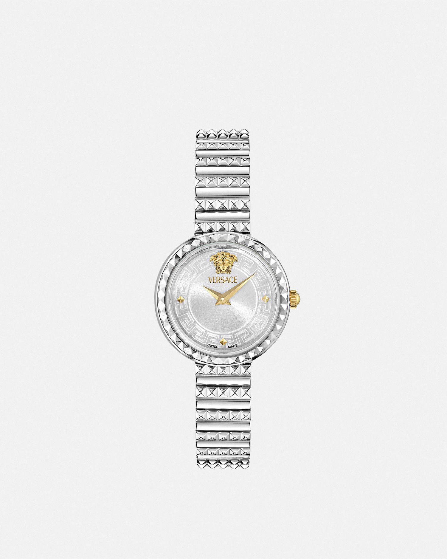 Versace Greca Goddess Petite Watch In Silver