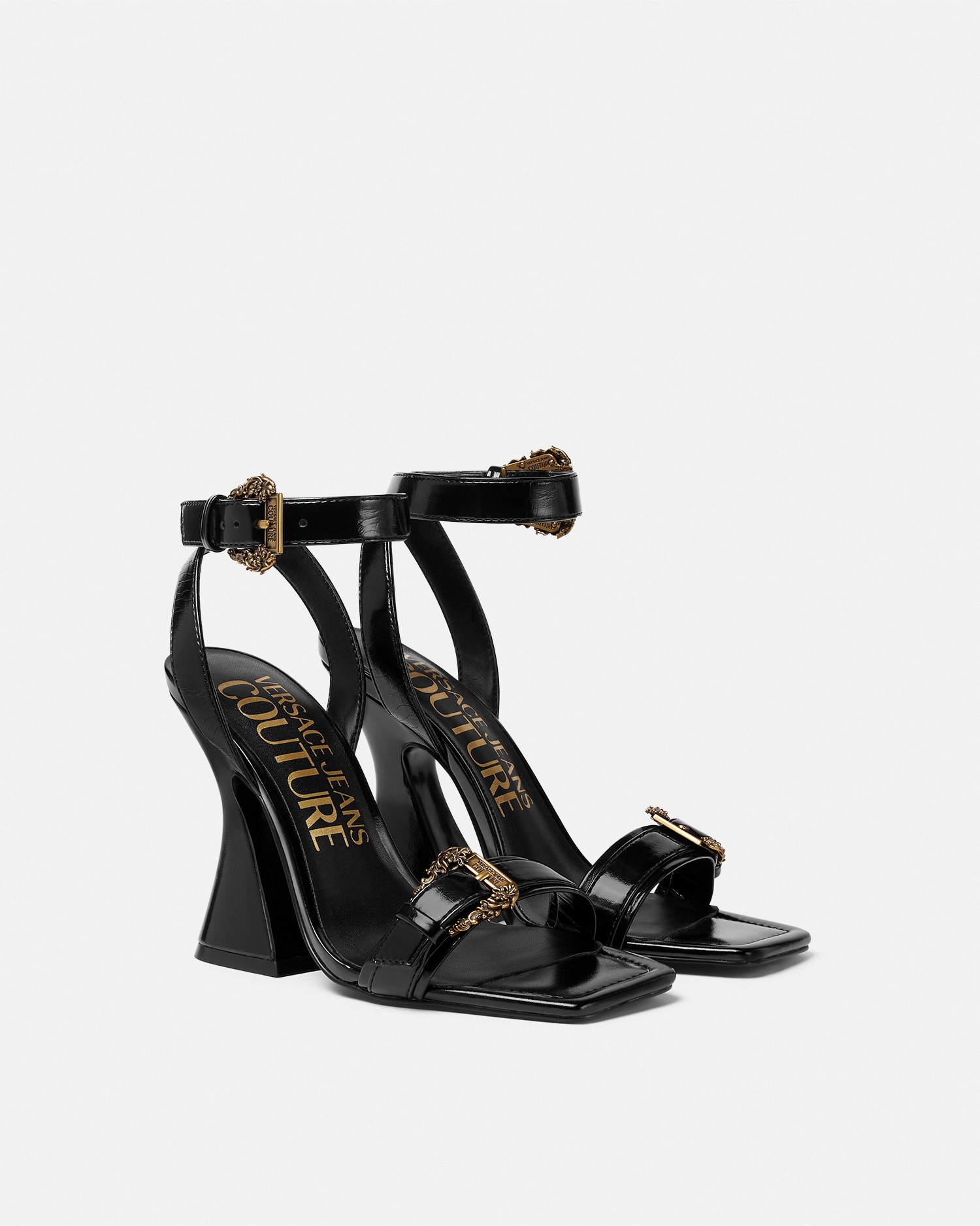 Baroque Buckle Patent Kristen Sandals