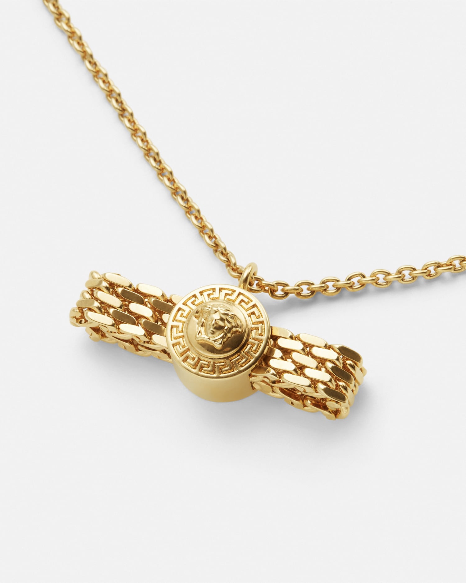 Versace Gianni Ribbon Necklace In Gold
