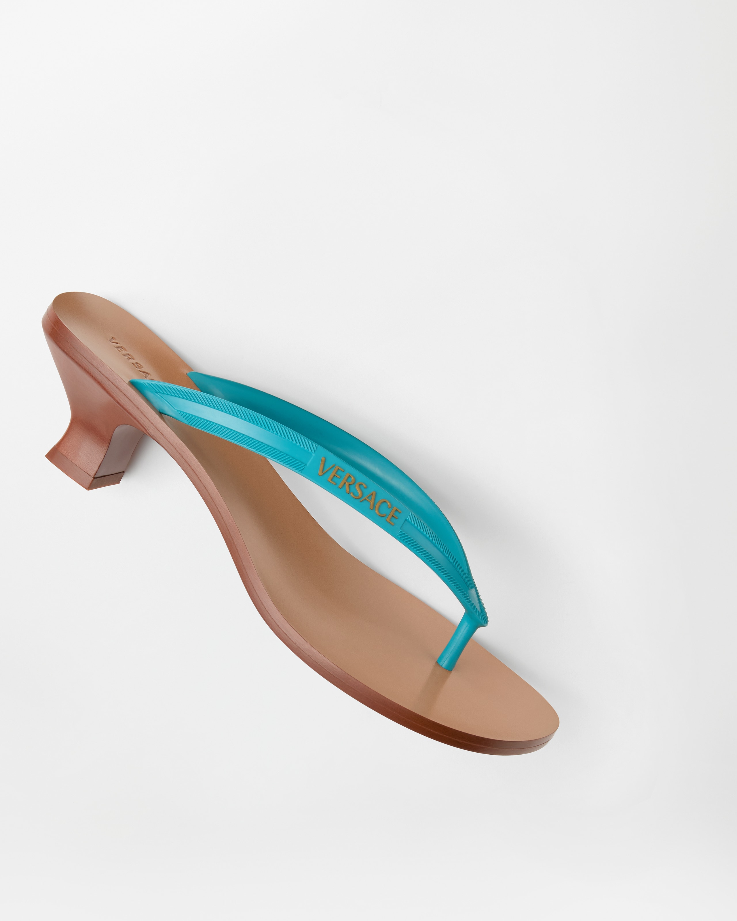 Sophie Rubber Thong Sandals 40 mm Pink | VERSACE US