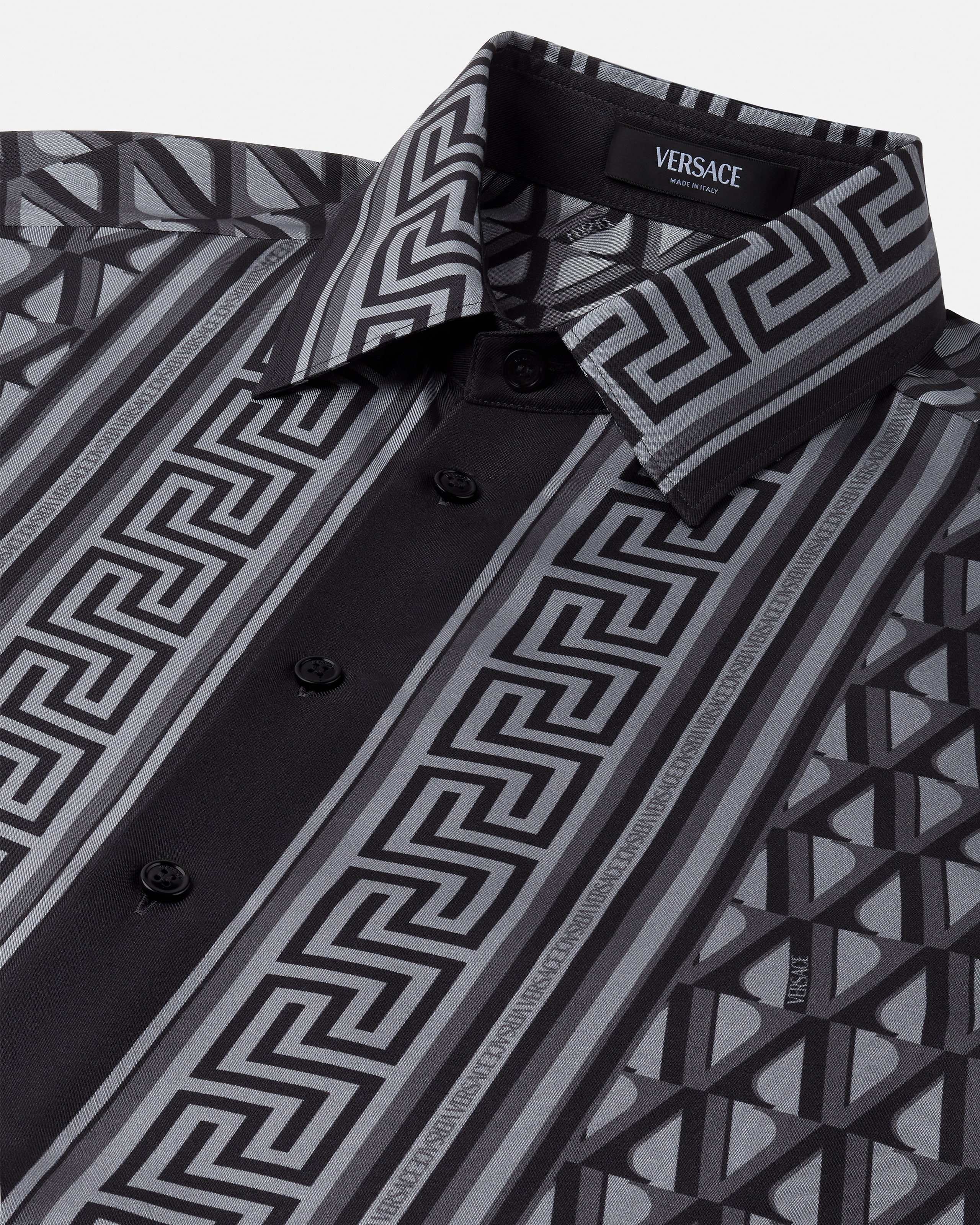 Printed Silk Twill Slim Shirt