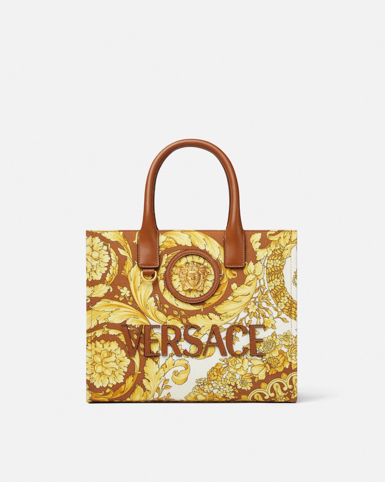 Versace Barocco La Medusa Small Tote Bag In Multi