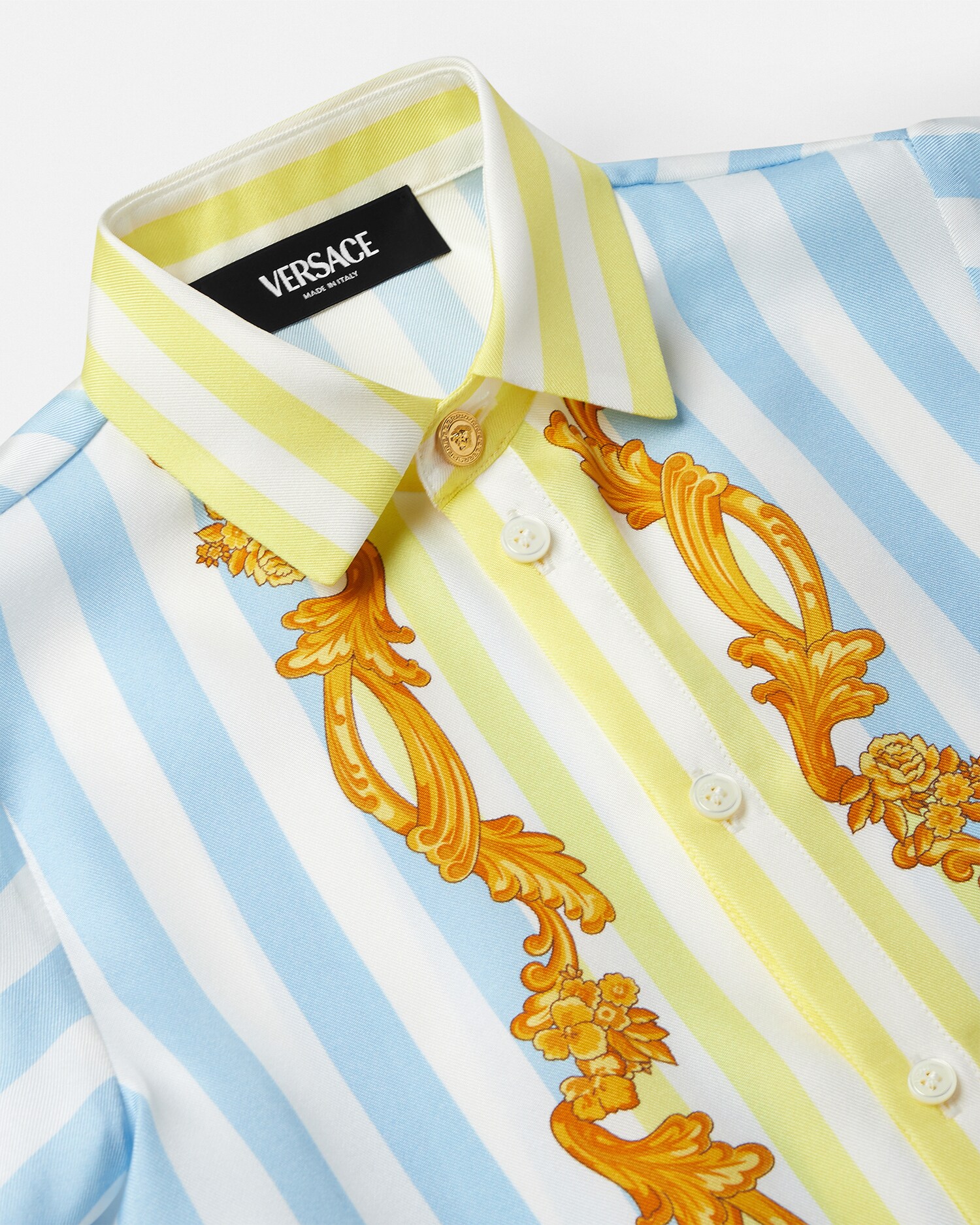 Barocco Pinstripe Silk Kids Shirt