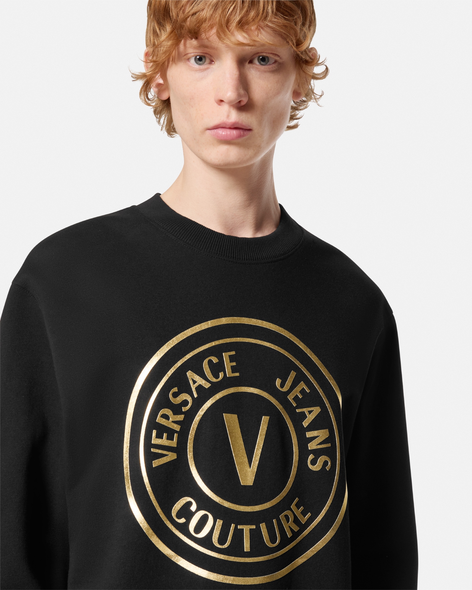 V-Emblem Relaxed-Fit Sweatshirt