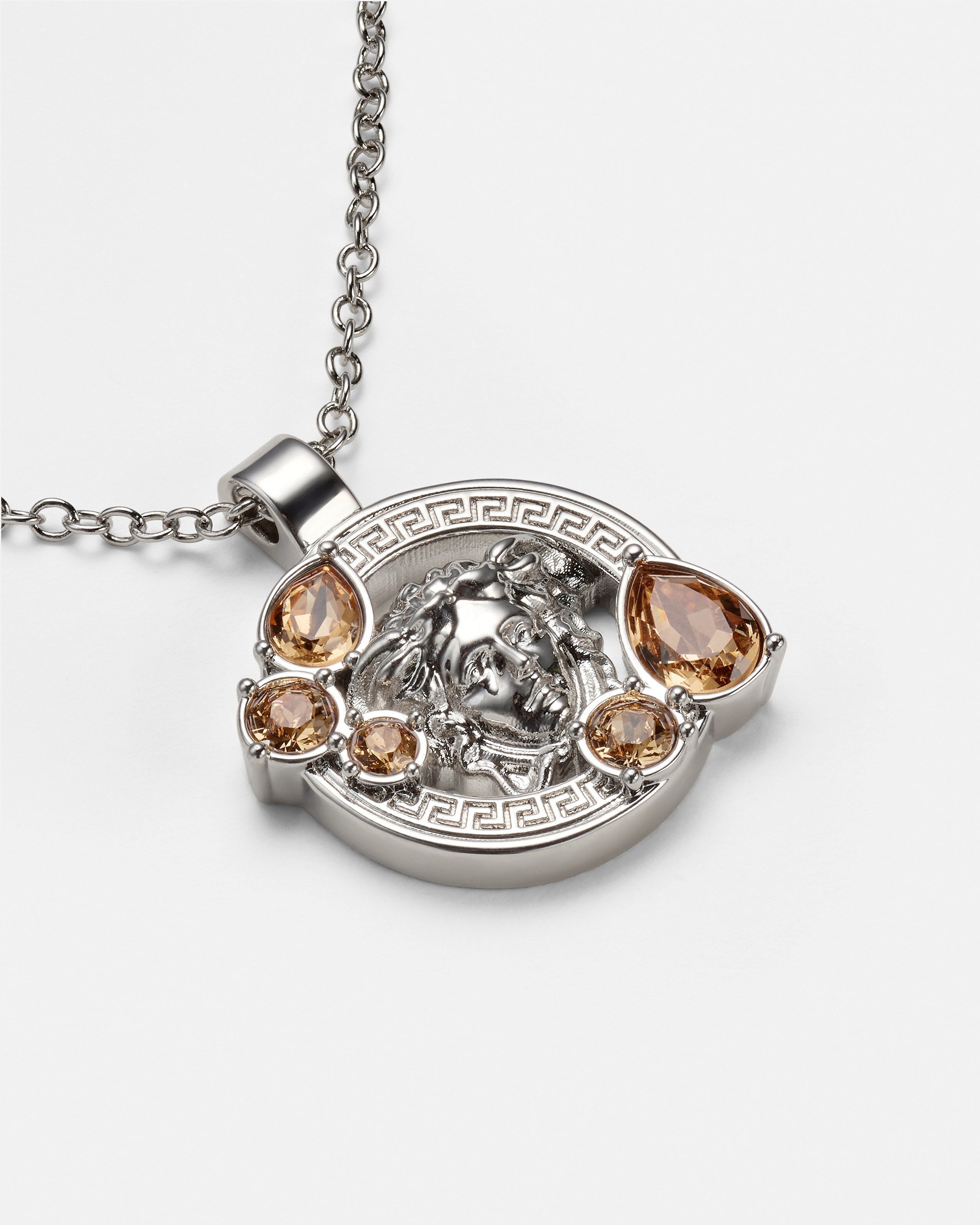 Medusa '95 Crystal Necklace Silver | VERSACE US