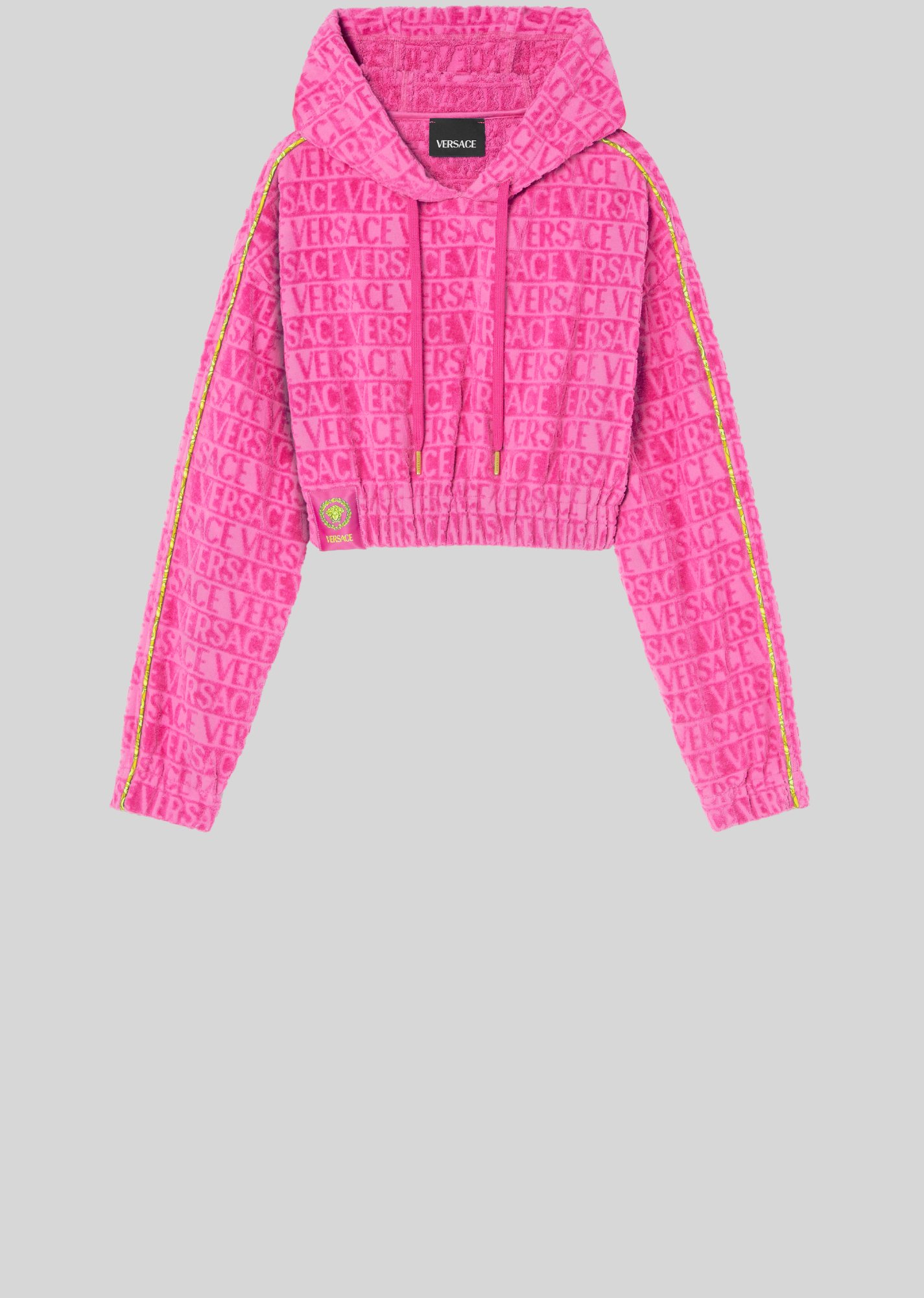 I ♡ Baroque Crop-Hoodie Pink 1
