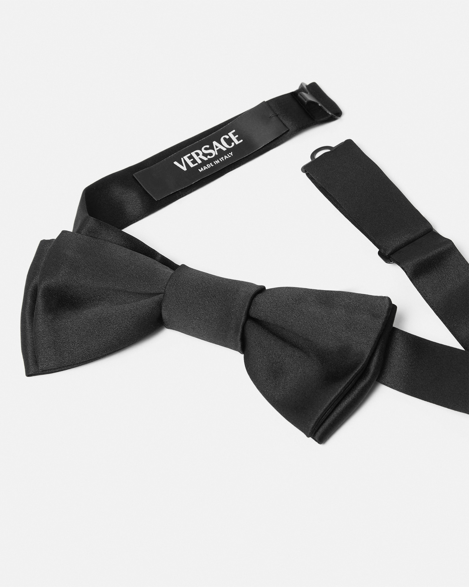 Versace Satin Bow Tie In Black