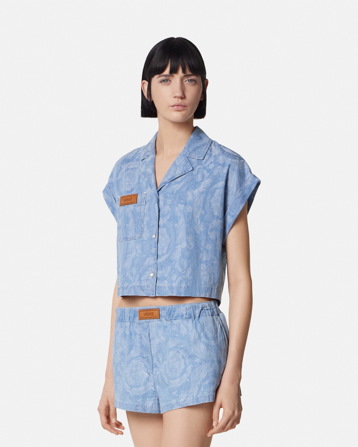 Barocco Jacquard Chambray Boxy Shirt