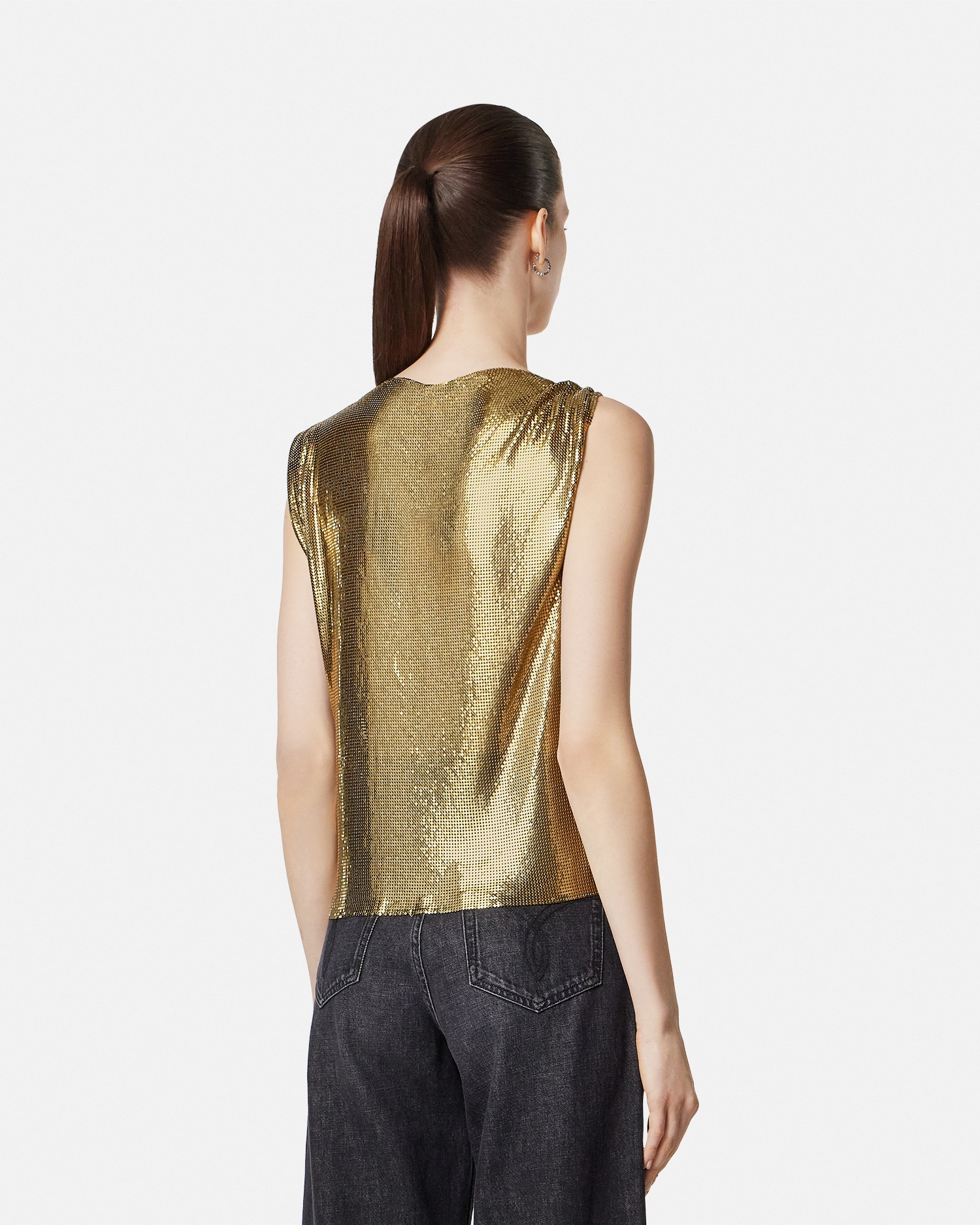 Safety Pin Metal Mesh Top