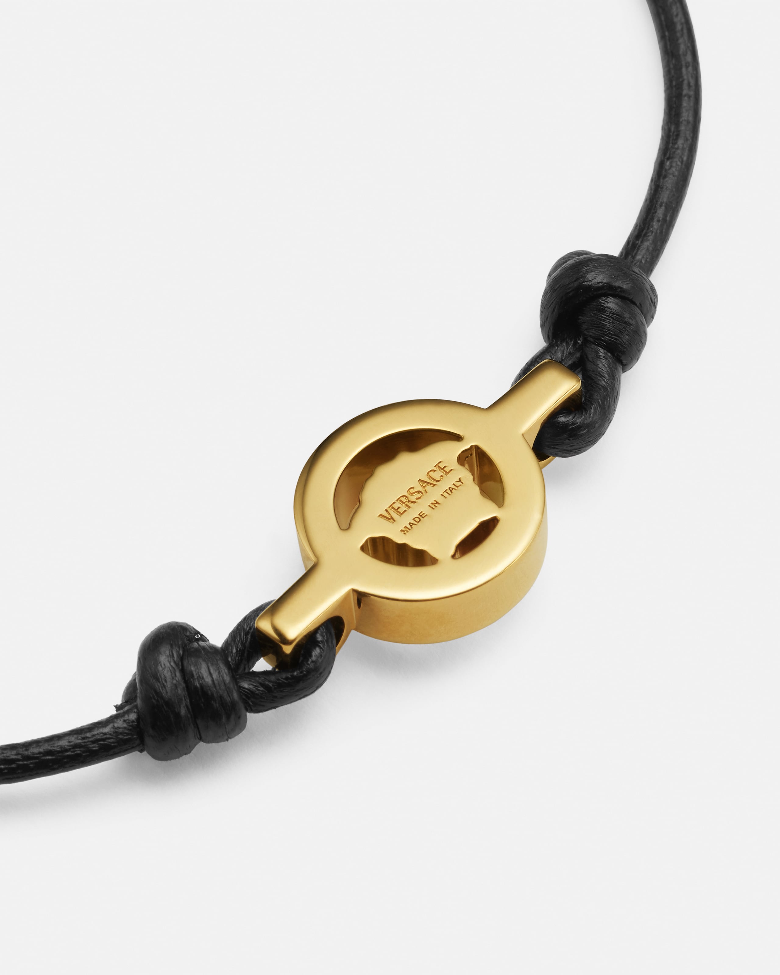 Versace Medusa '95 Crystal Leather Bracelet In Black