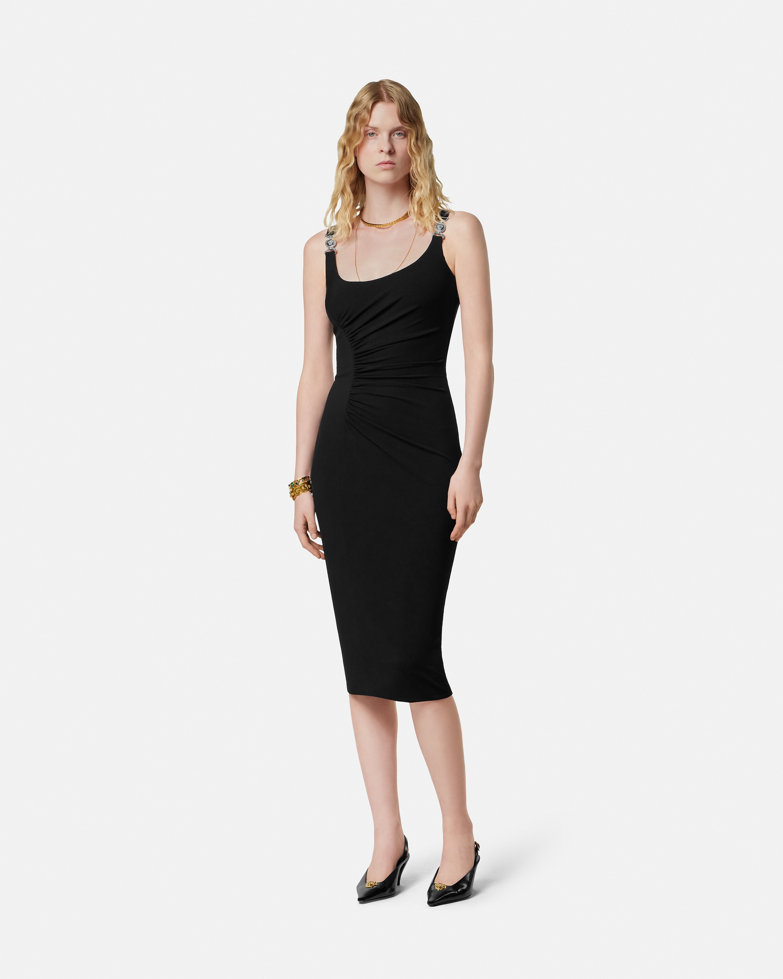 Stretch Crêpe Jersey Midi Dress