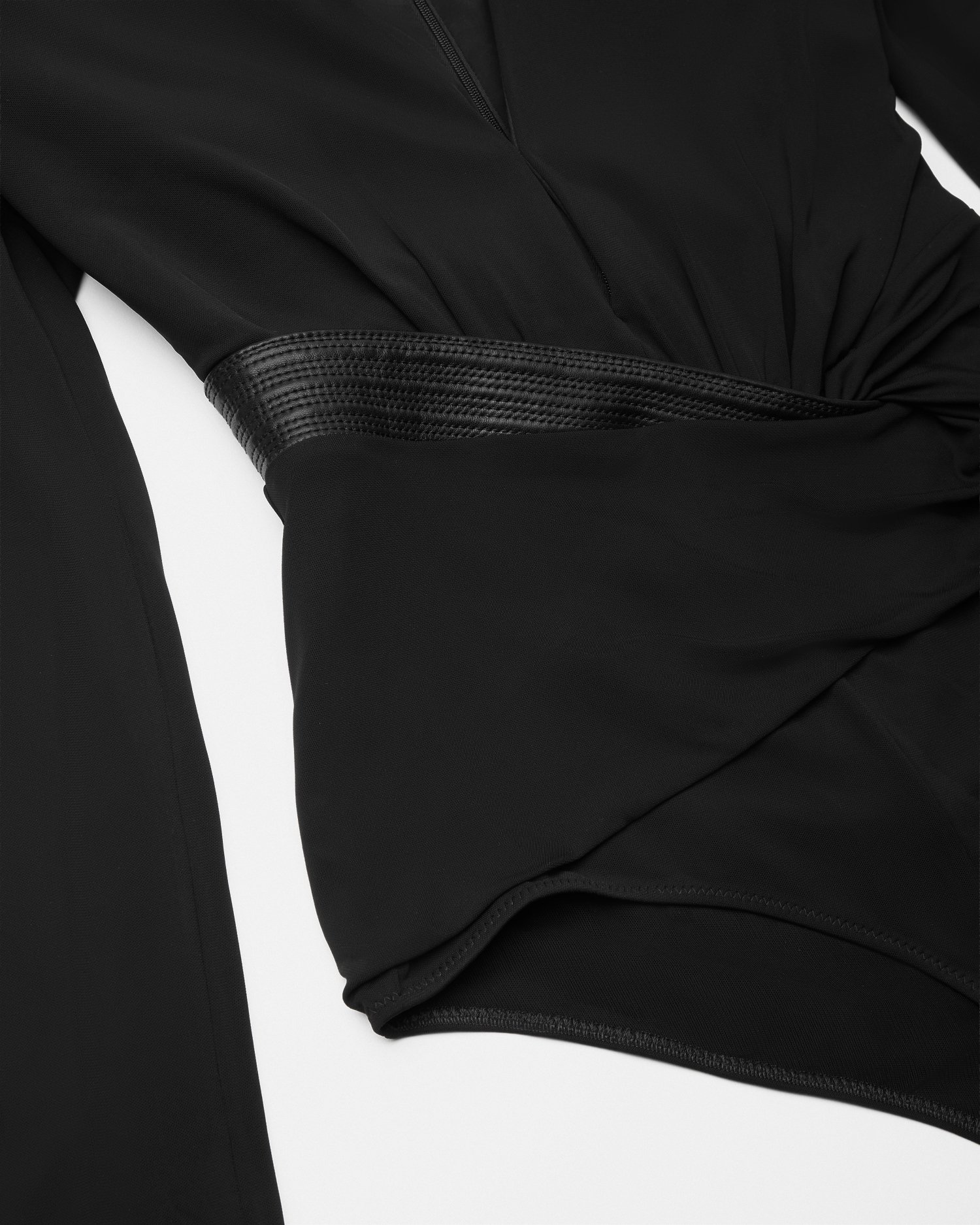 Deep V-Neck Crêpe Bodysuit