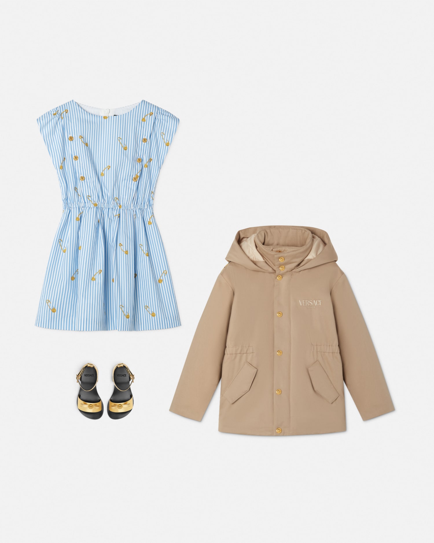 Embroidered Versace Milano Kids Parka