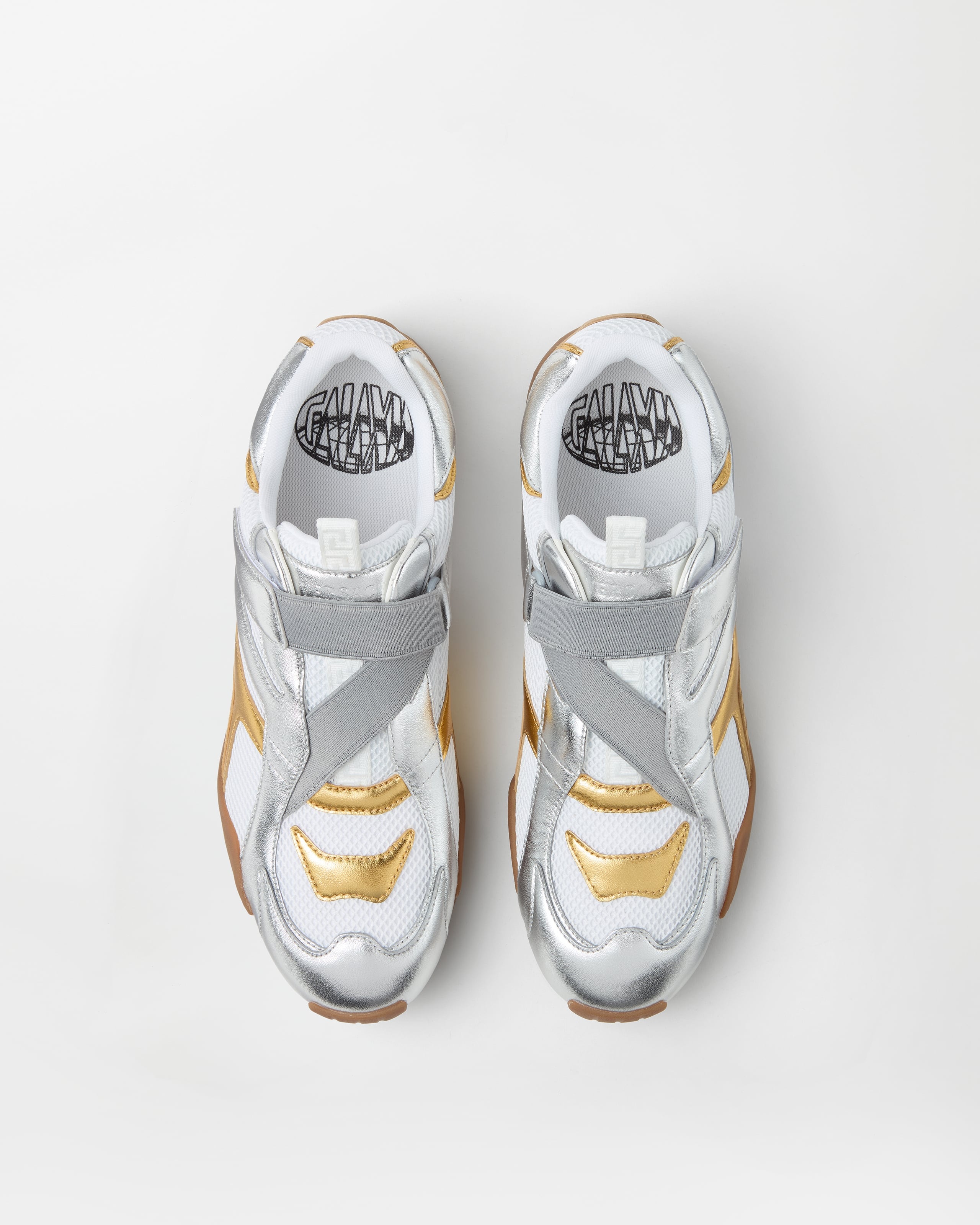 Galaxia Metallic Sneakers Silver,Gold | VERSACE US