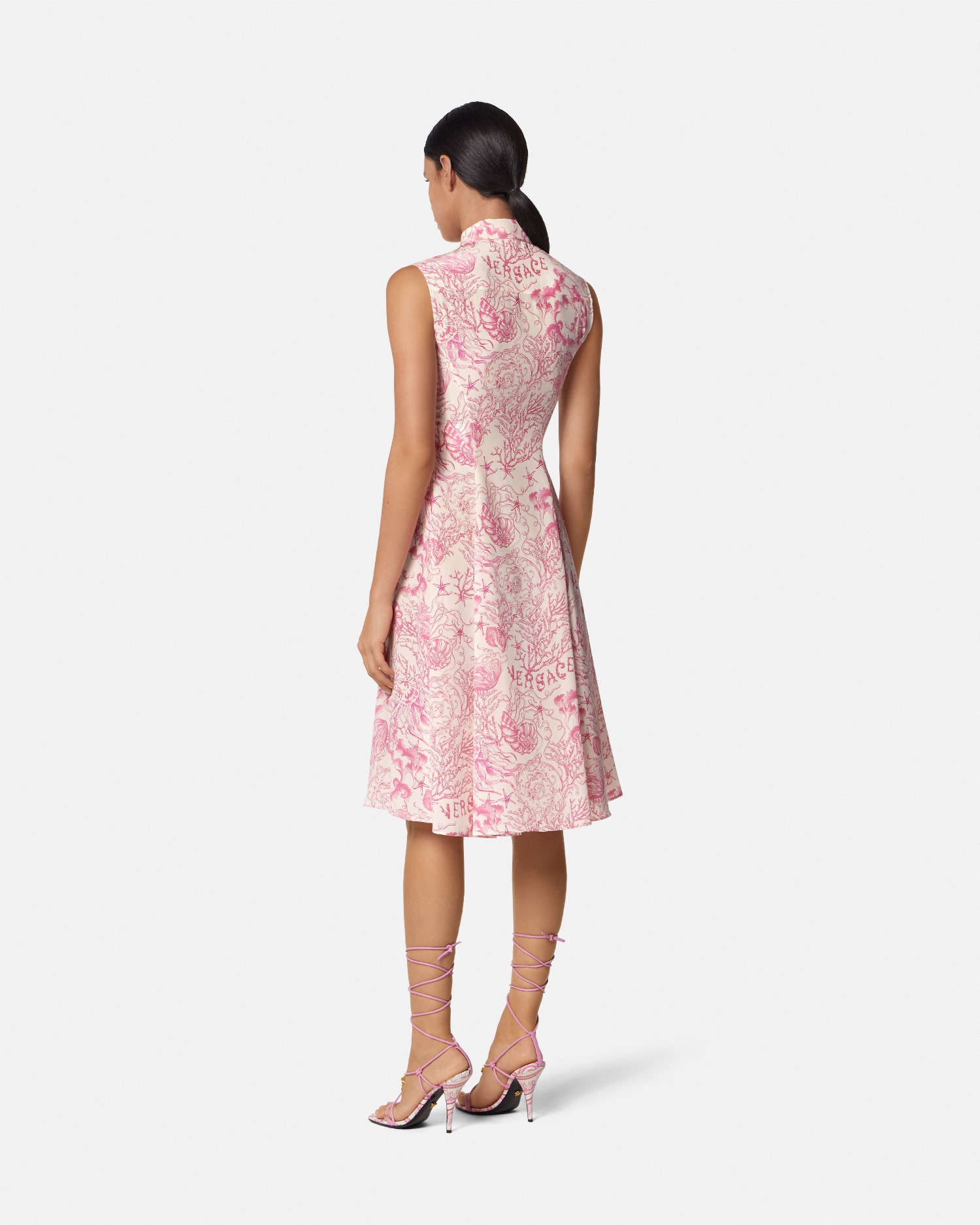 Underwater Barocco Flowy Midi Shirt Dress