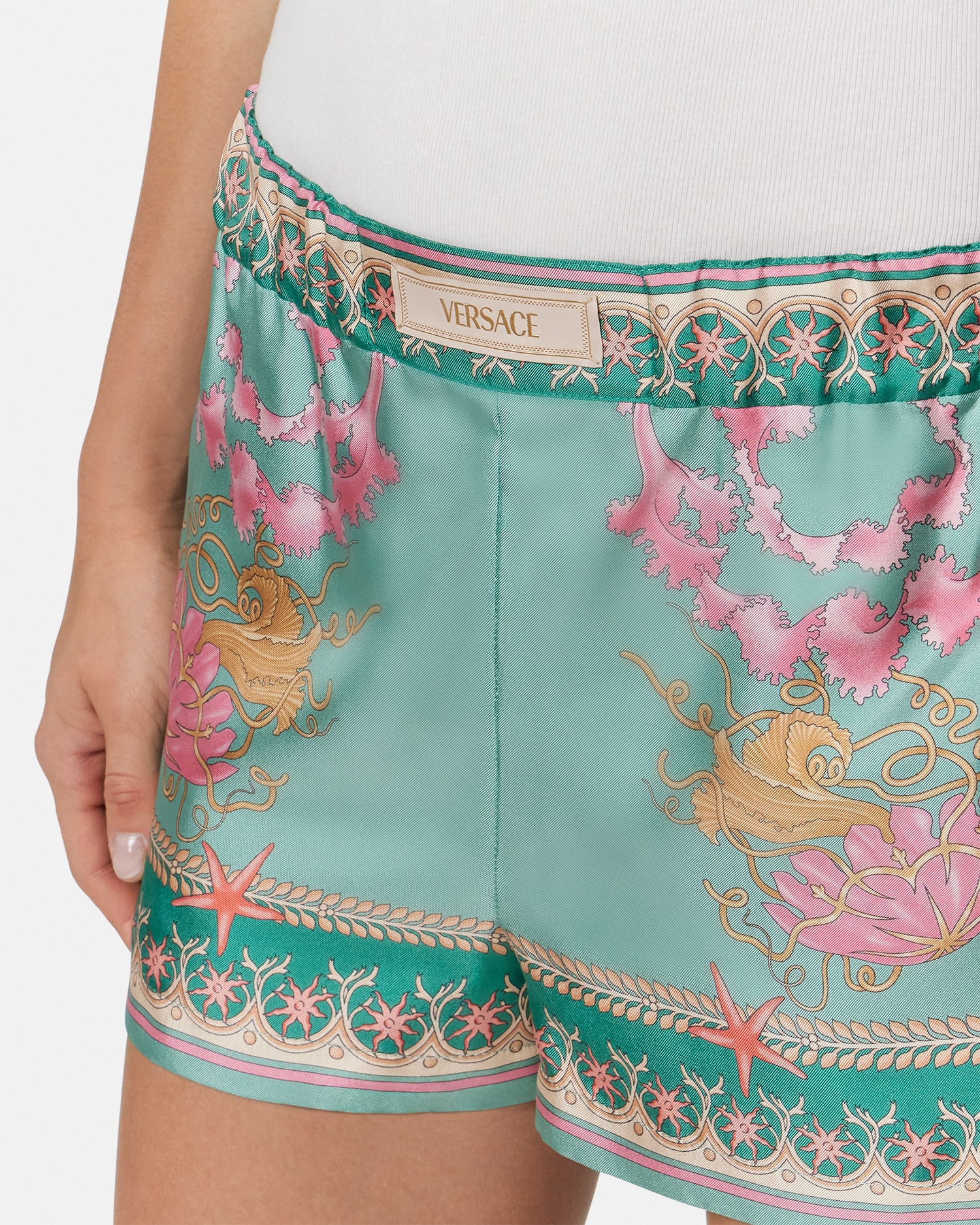 Underwater Barocco Silk Shorts