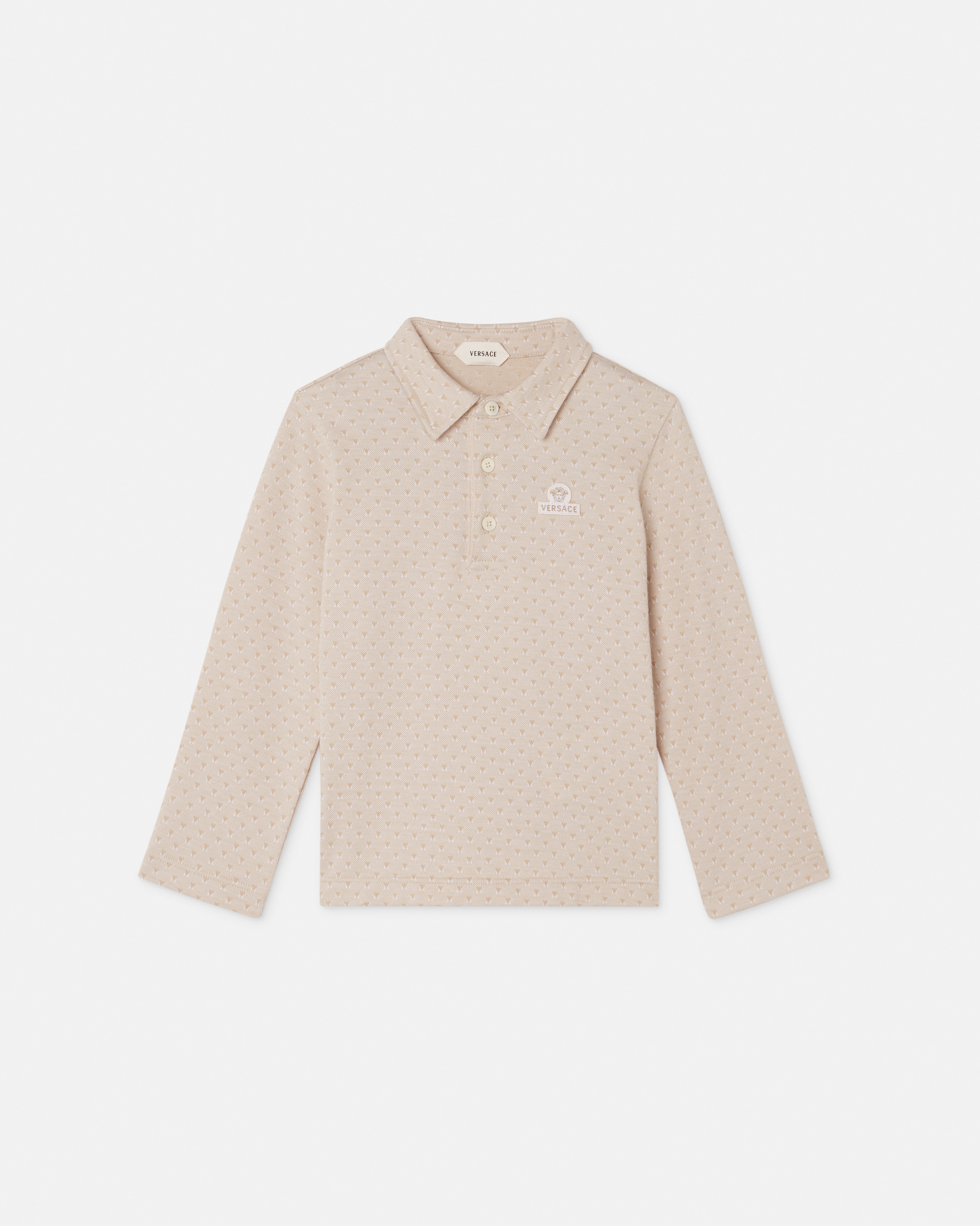 Versace Polo En Jacquard De Piqué De Coton Baby In Neutral