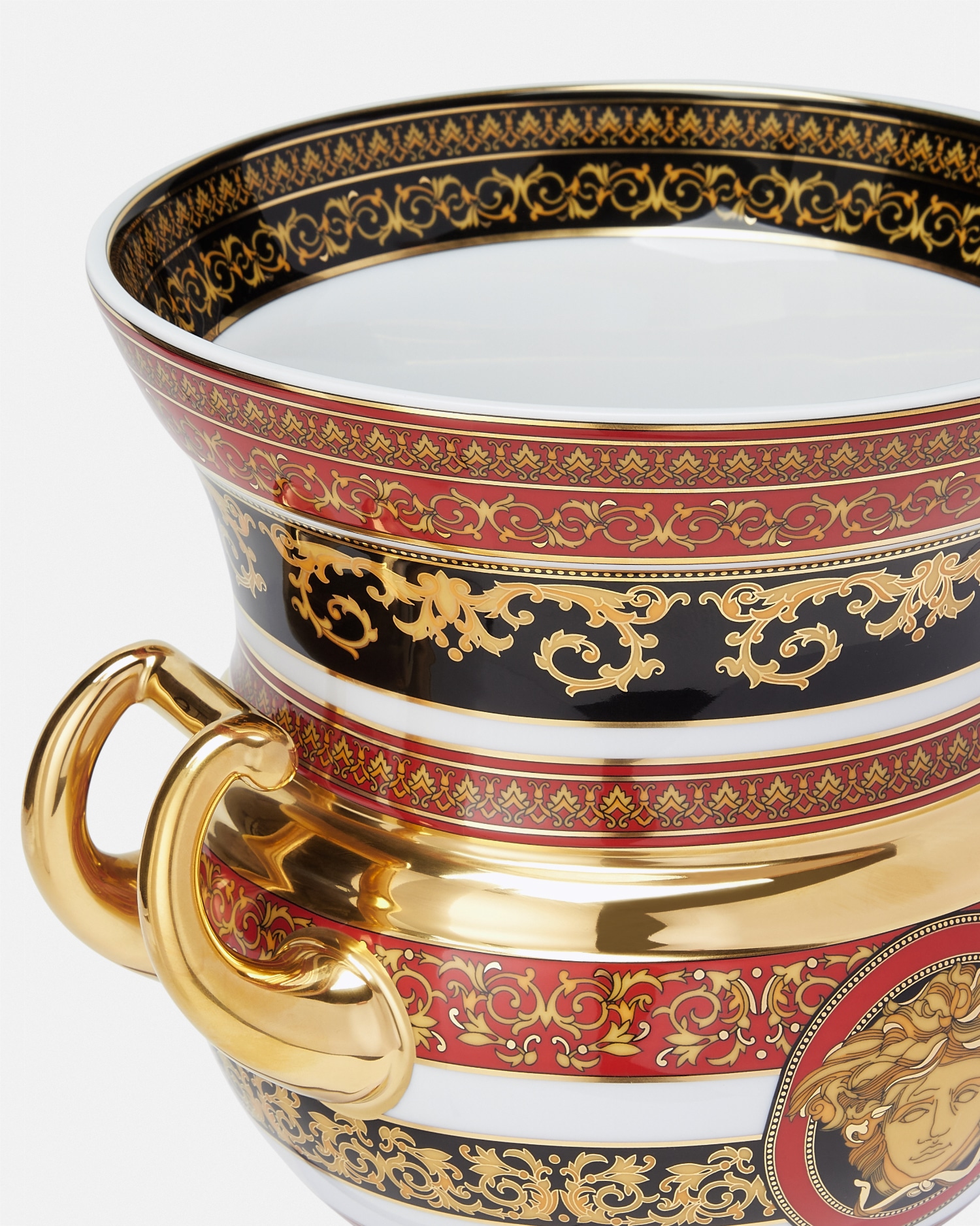 Versace Vase Amphore Medusa 24,4 Cm In Red+gold