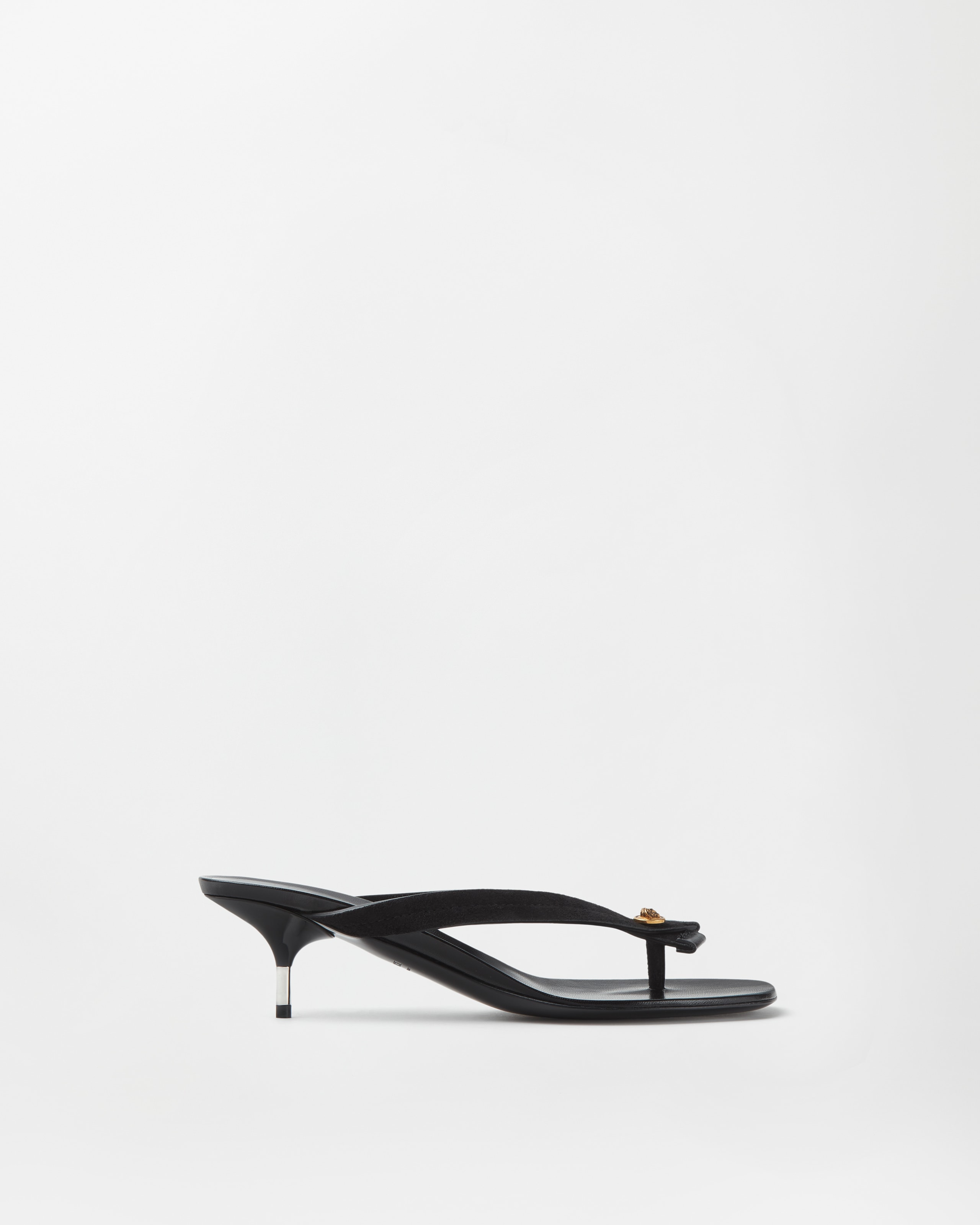 Versace Gavriel Suede Thong Sandals 50 Mm In Black