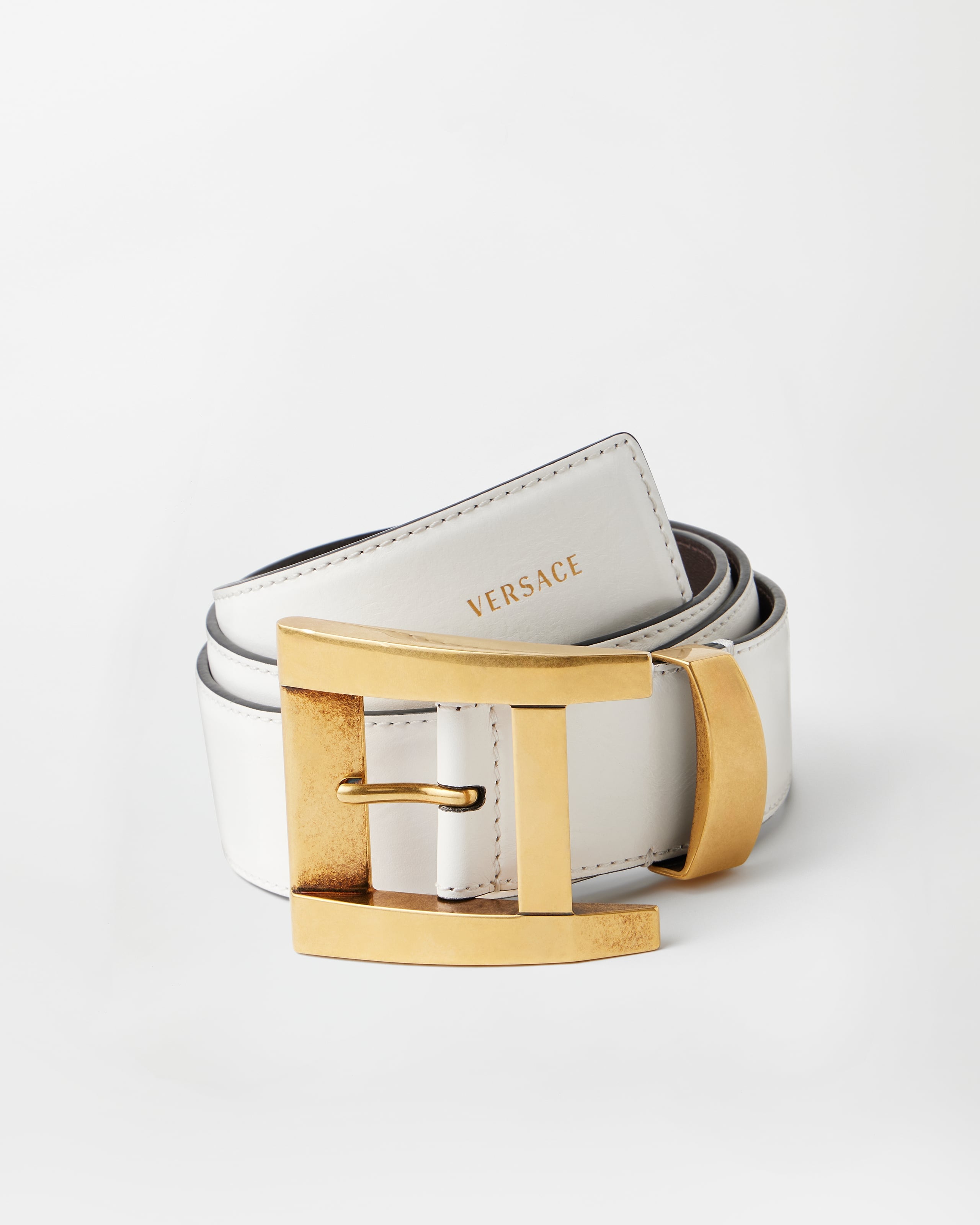 Leather Belt 4 cm Brown | VERSACE US