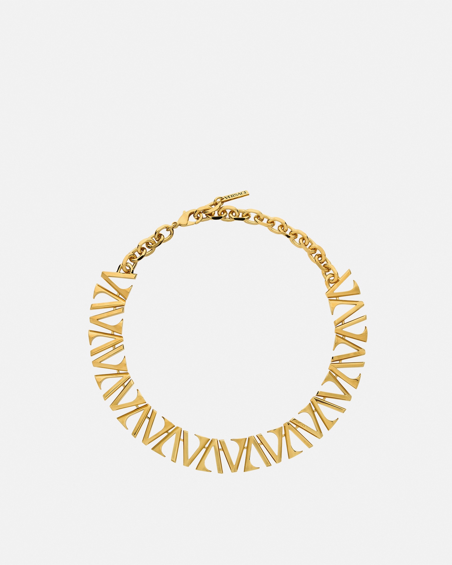 Versace V Necklace In Gold