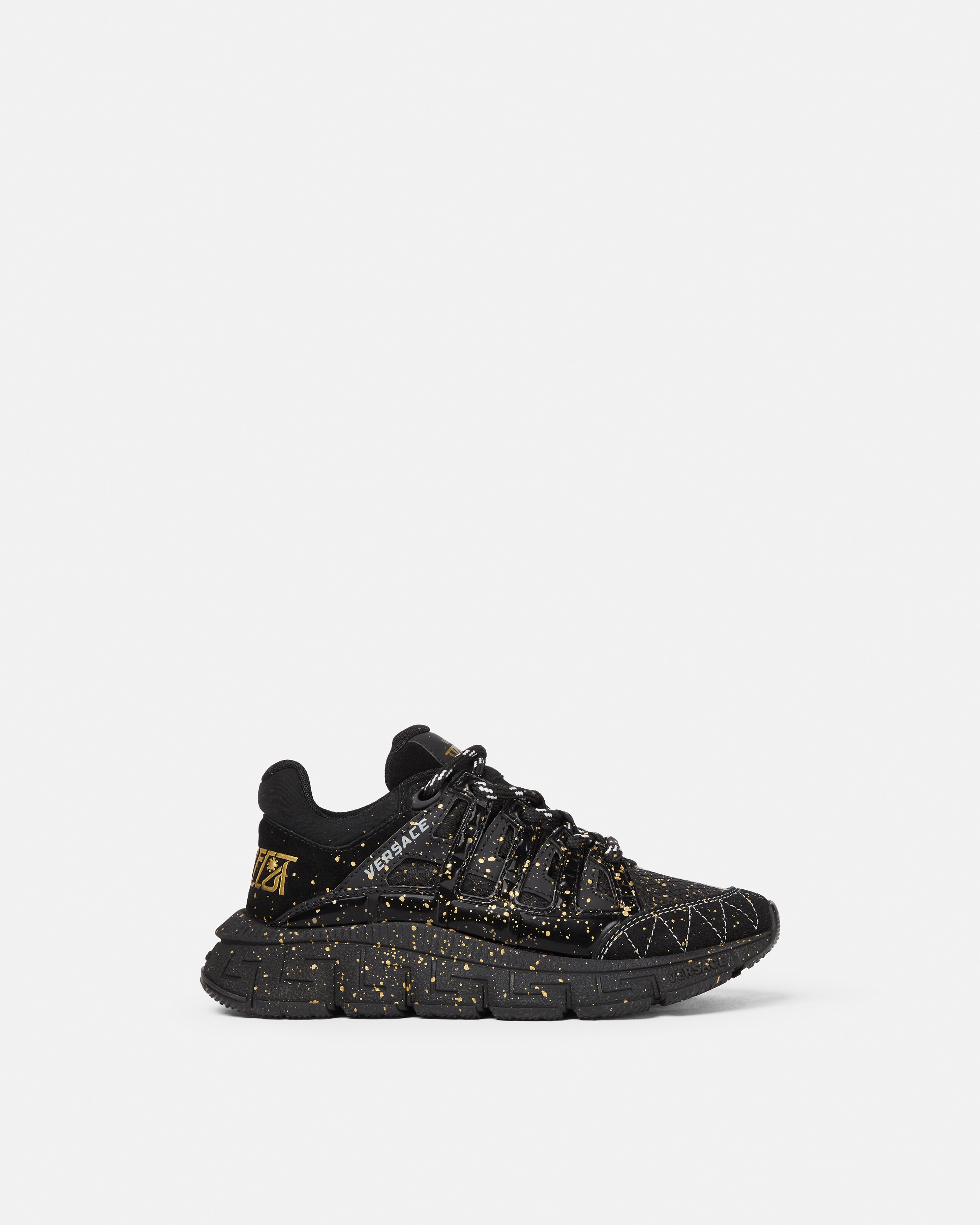 Versace Trigreca Kids Baskets En Cuir In Black