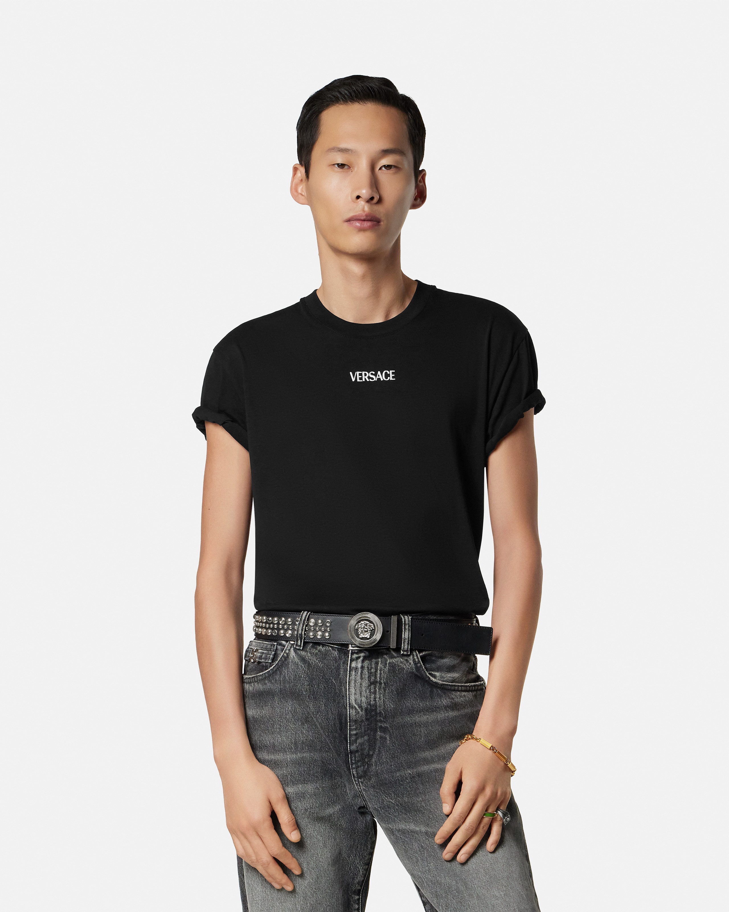 Embroidered Cotton-Jersey Slim T-Shirt